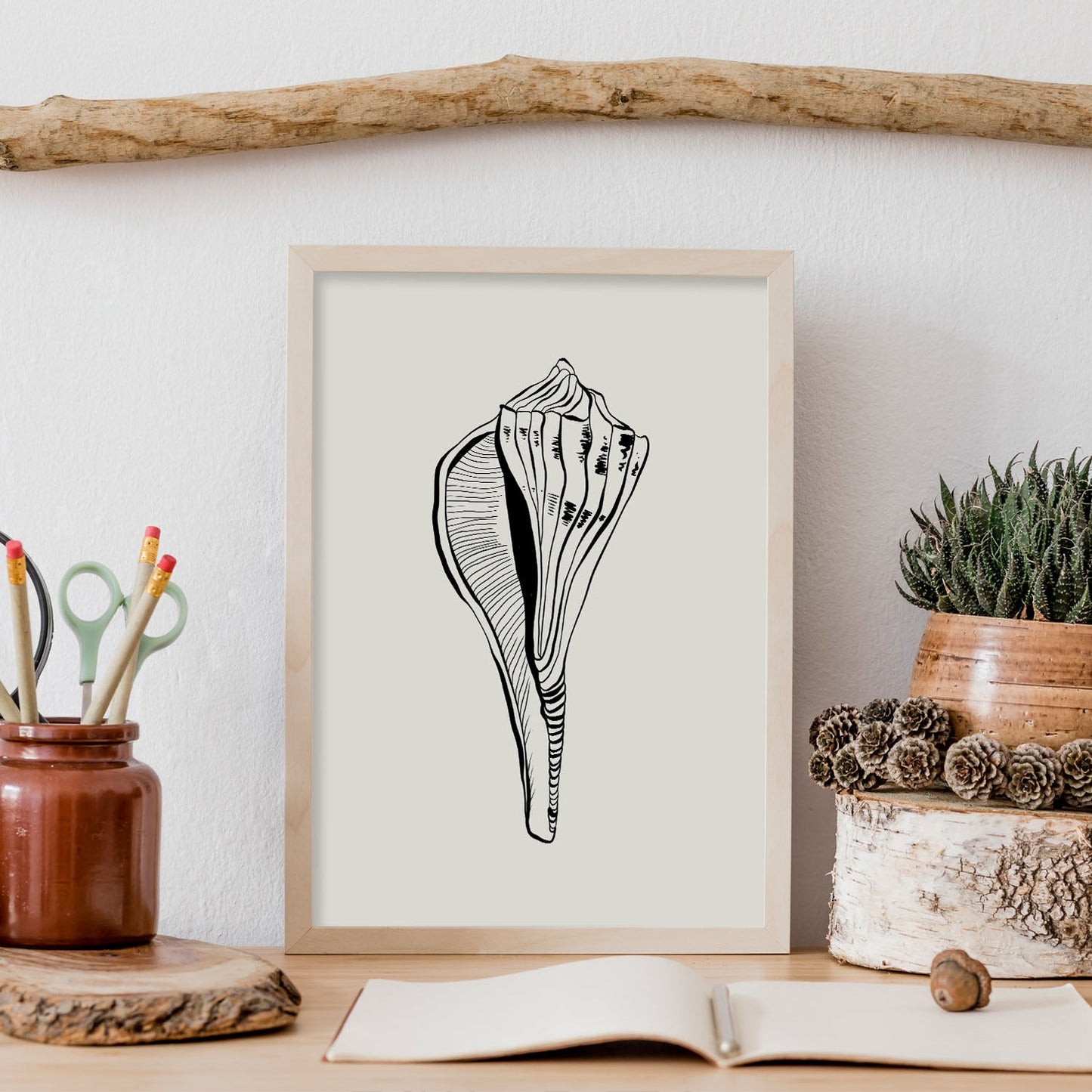Stripped Fox conch-Artwork-Nacnic-Nacnic Estudio SL