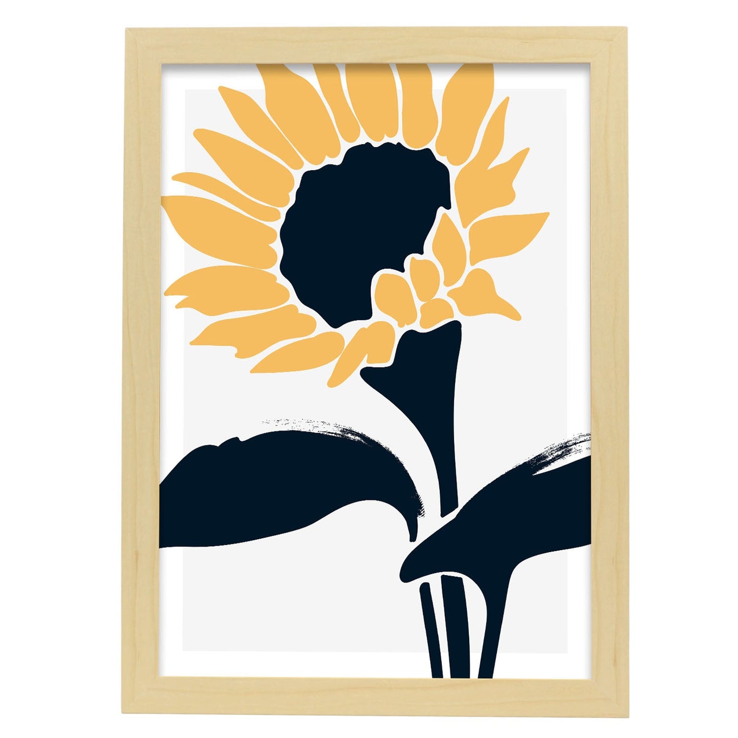 Sunflower-Artwork-Nacnic-A3-Marco Madera clara-Nacnic Estudio SL