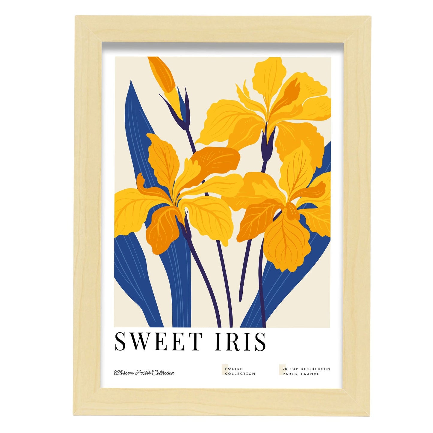 Sweet Iris-Artwork-Nacnic-A4-Marco Madera clara-Nacnic Estudio SL