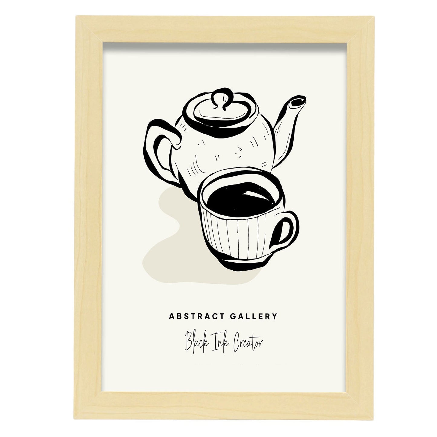 Tea time-Artwork-Nacnic-A4-Marco Madera clara-Nacnic Estudio SL