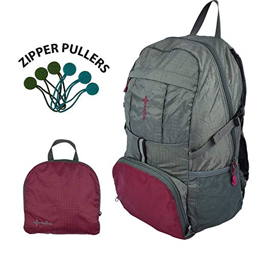 The Flow Mochila Plegable Ligera | Unisex | Granate-Gris | Ergonomia y diseño-Nacnic-Nacnic Estudio SL