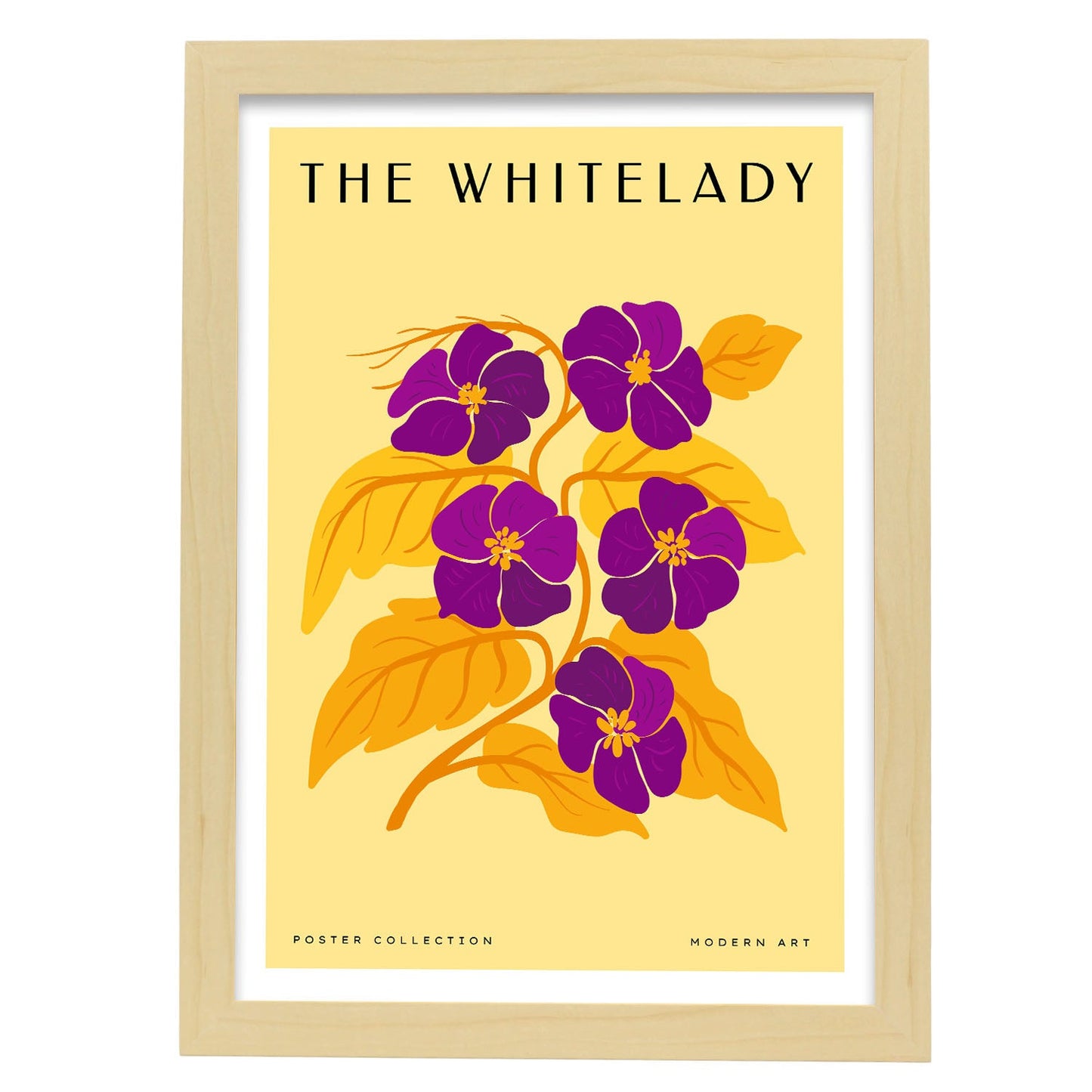 The White Lady Violet-Artwork-Nacnic-A3-Marco Madera clara-Nacnic Estudio SL