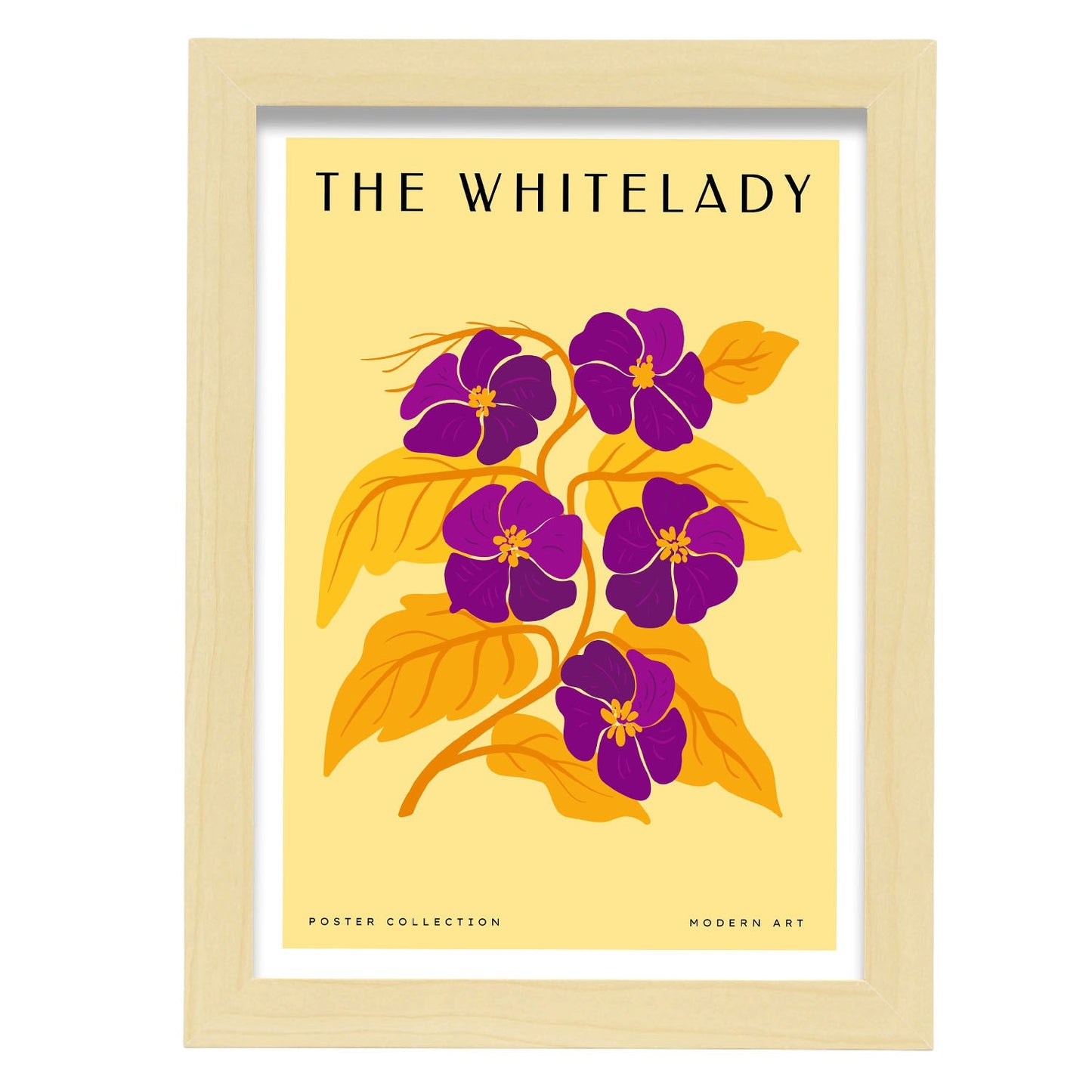 The White Lady Violet-Artwork-Nacnic-A4-Marco Madera clara-Nacnic Estudio SL