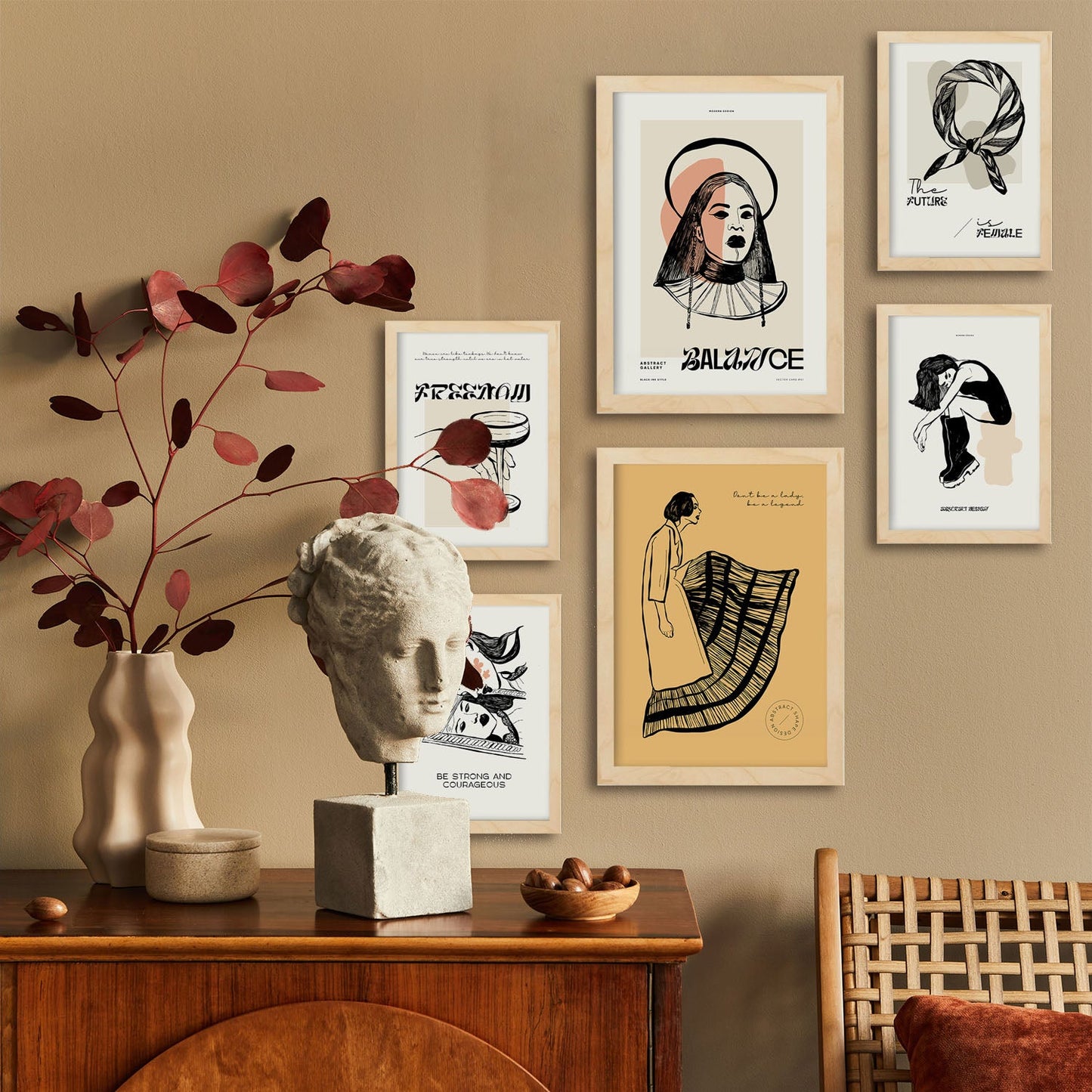 Thick Black Ink Posters. Courageous.-Artwork-Nacnic-Nacnic Estudio SL