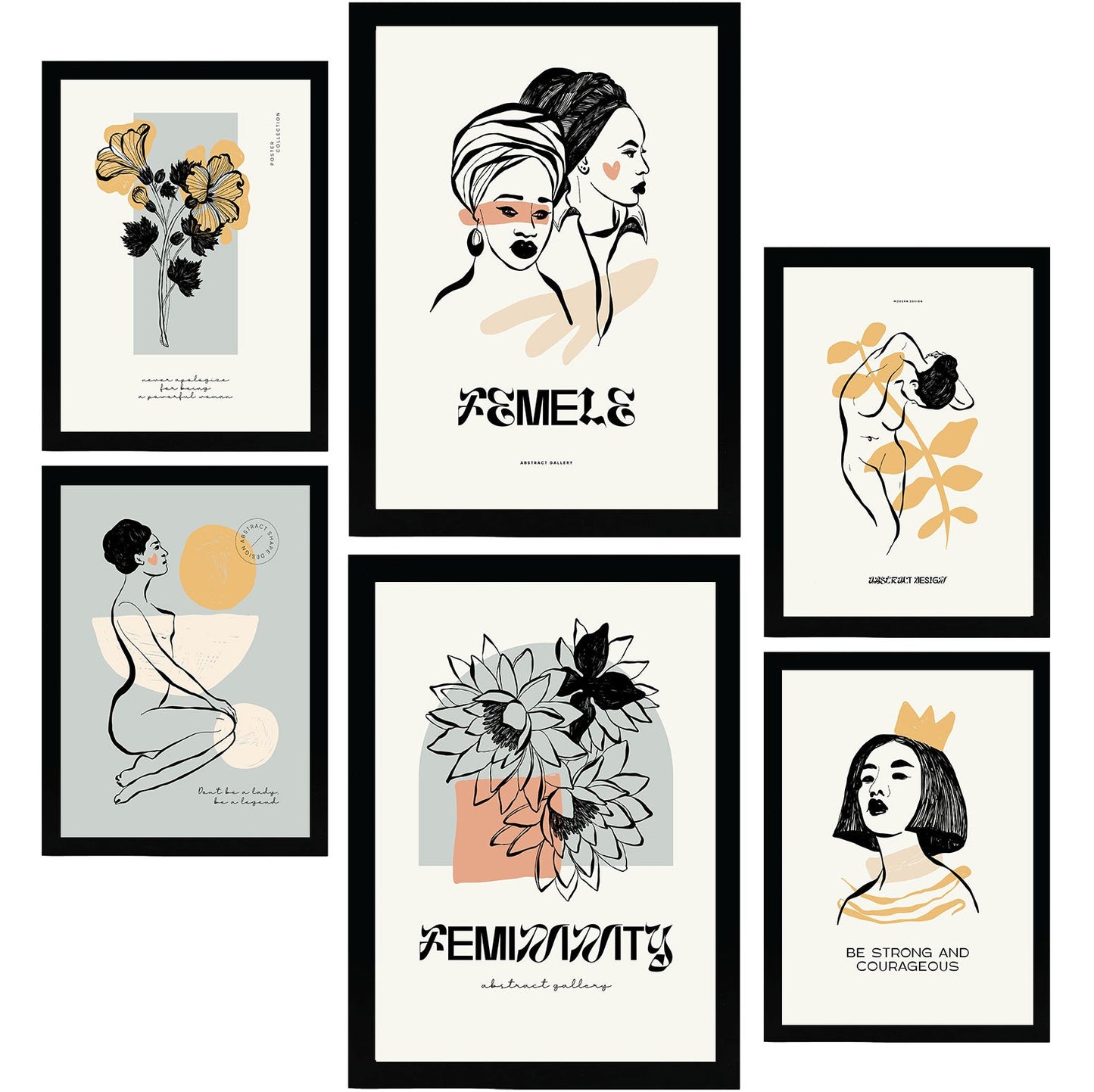 Thick Black Ink Posters. Femininity.-Artwork-Nacnic-Nacnic Estudio SL