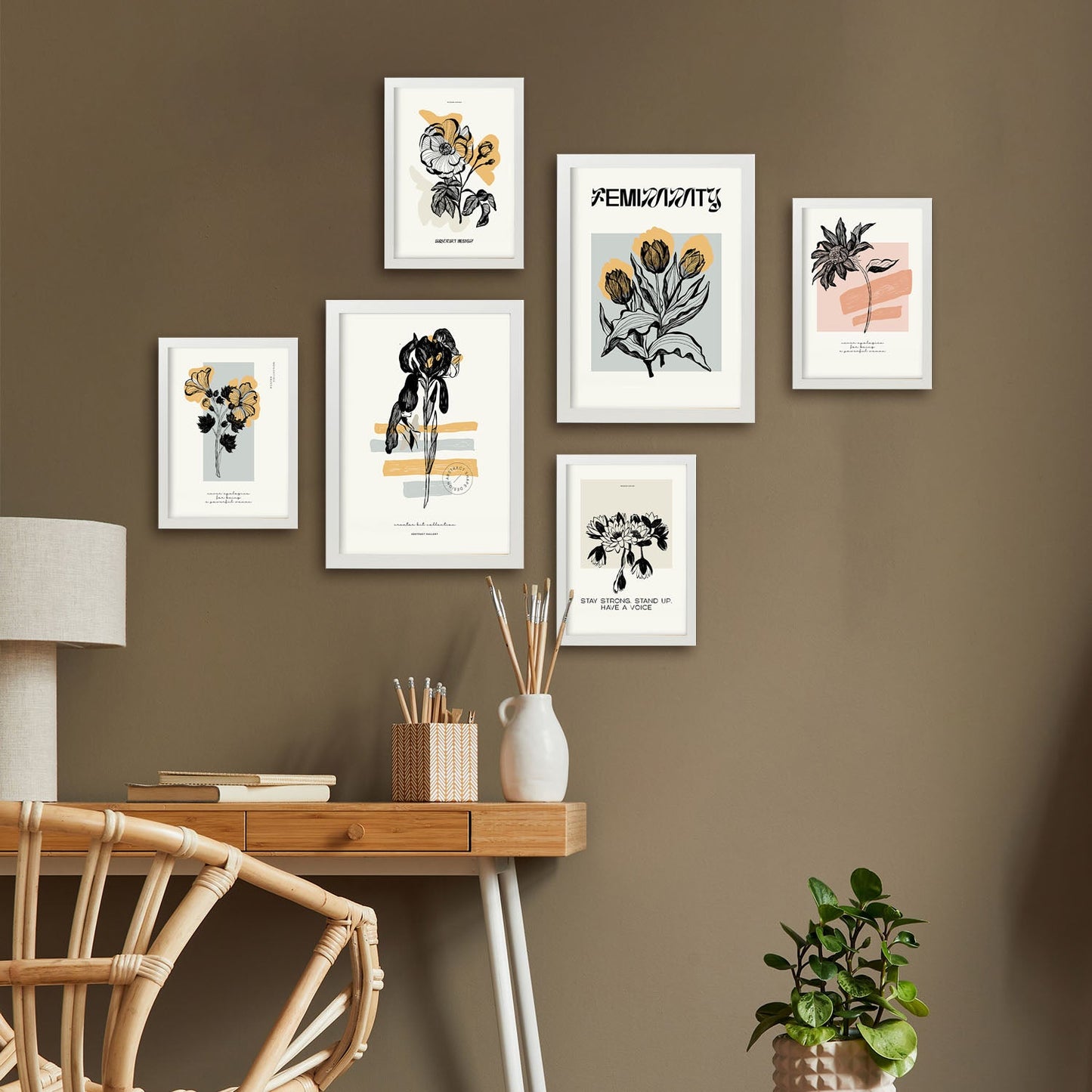 Thick Black Ink Posters. Flowers.-Artwork-Nacnic-Nacnic Estudio SL