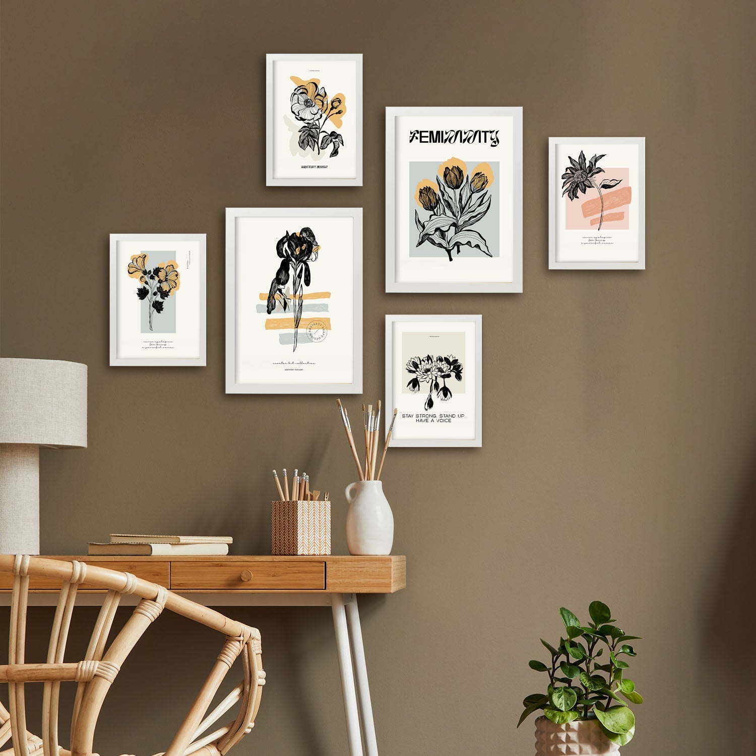 Thick Black Ink Posters. Flowers.-Artwork-Nacnic-Nacnic Estudio SL