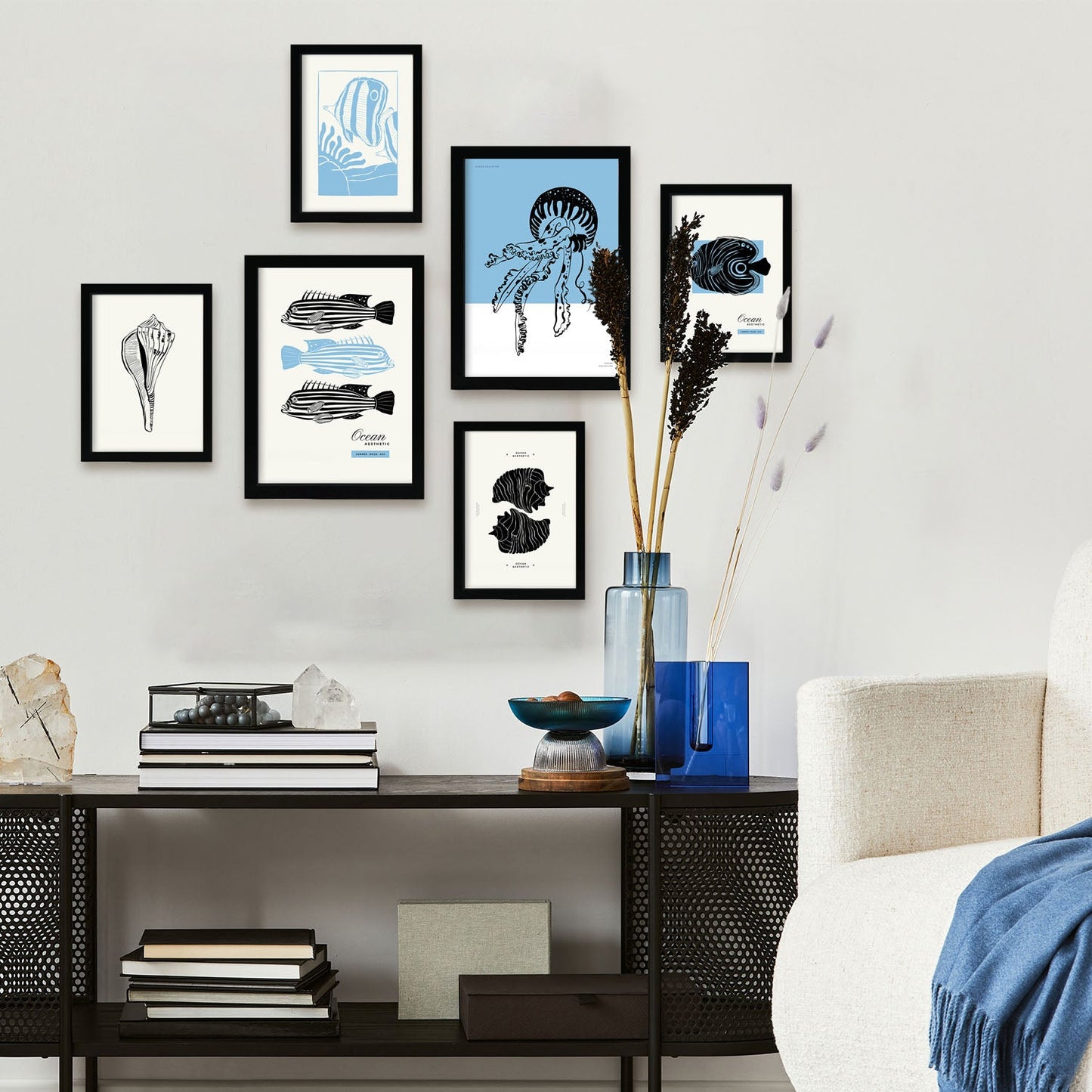 Thick Black Ink Posters. Ocean Creatures. Artistic Marine Aesthetic-Artwork-Nacnic-Nacnic Estudio SL