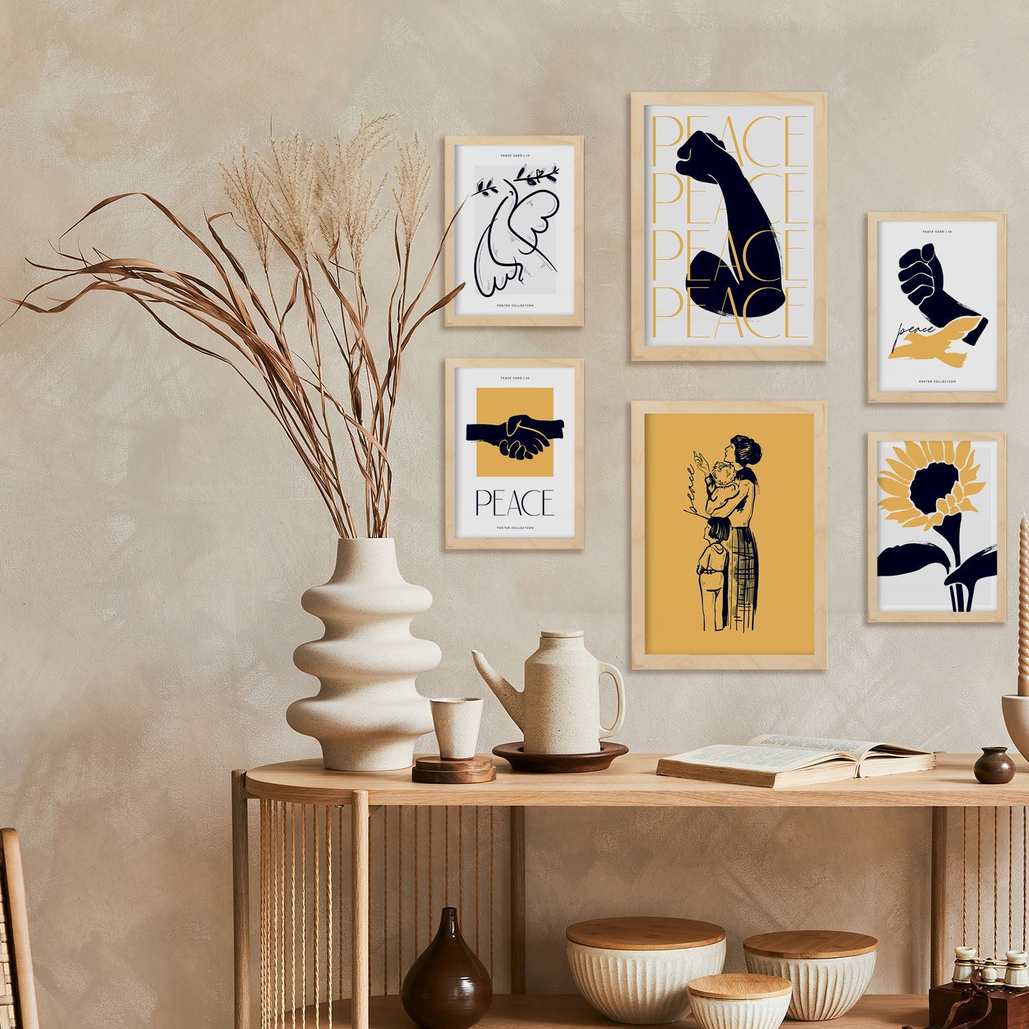 Thick Black Ink Posters. Peace is Strong.-Artwork-Nacnic-Nacnic Estudio SL