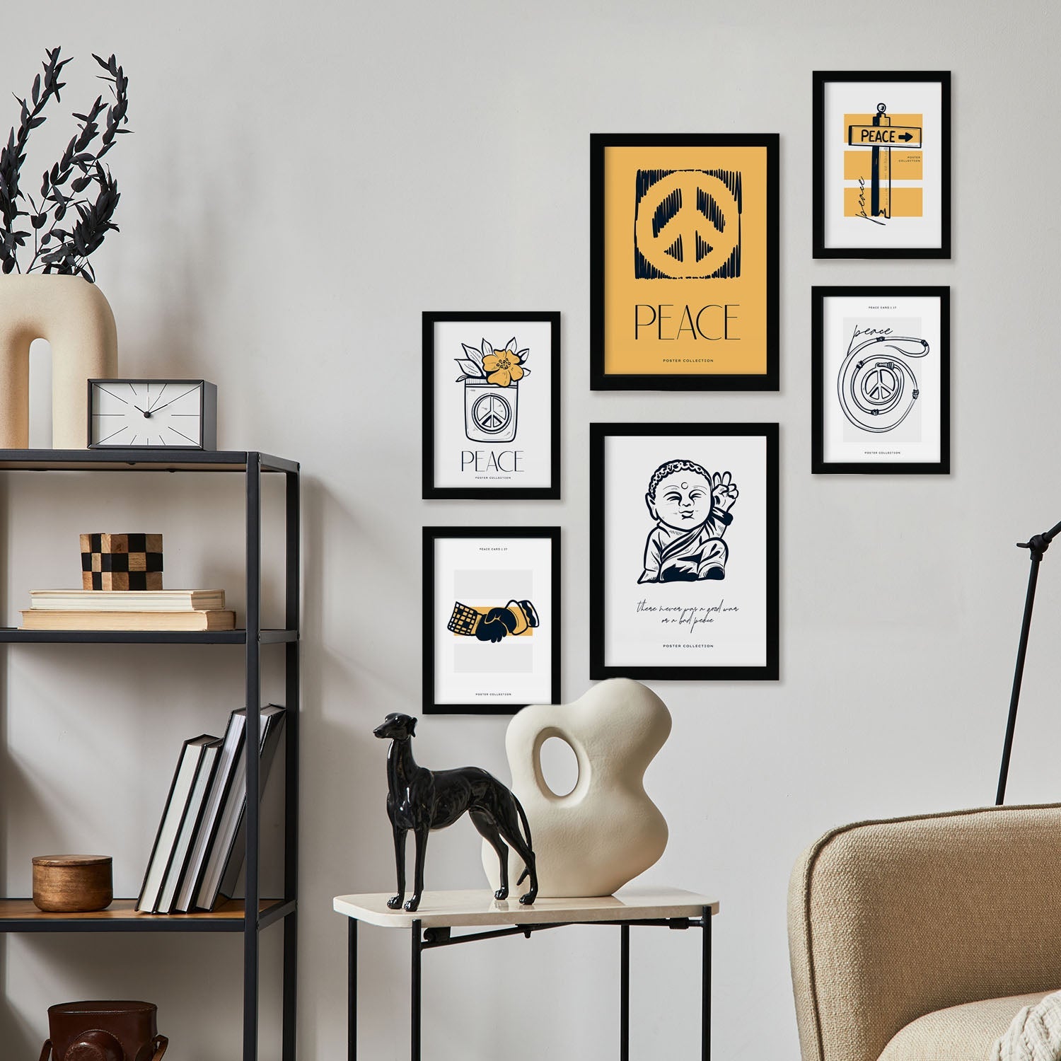 Thick Black Ink Posters. Peace Sign.-Artwork-Nacnic-Nacnic Estudio SL