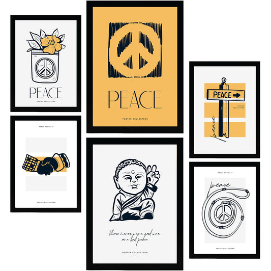 Thick Black Ink Posters. Peace Sign.-Artwork-Nacnic-Nacnic Estudio SL