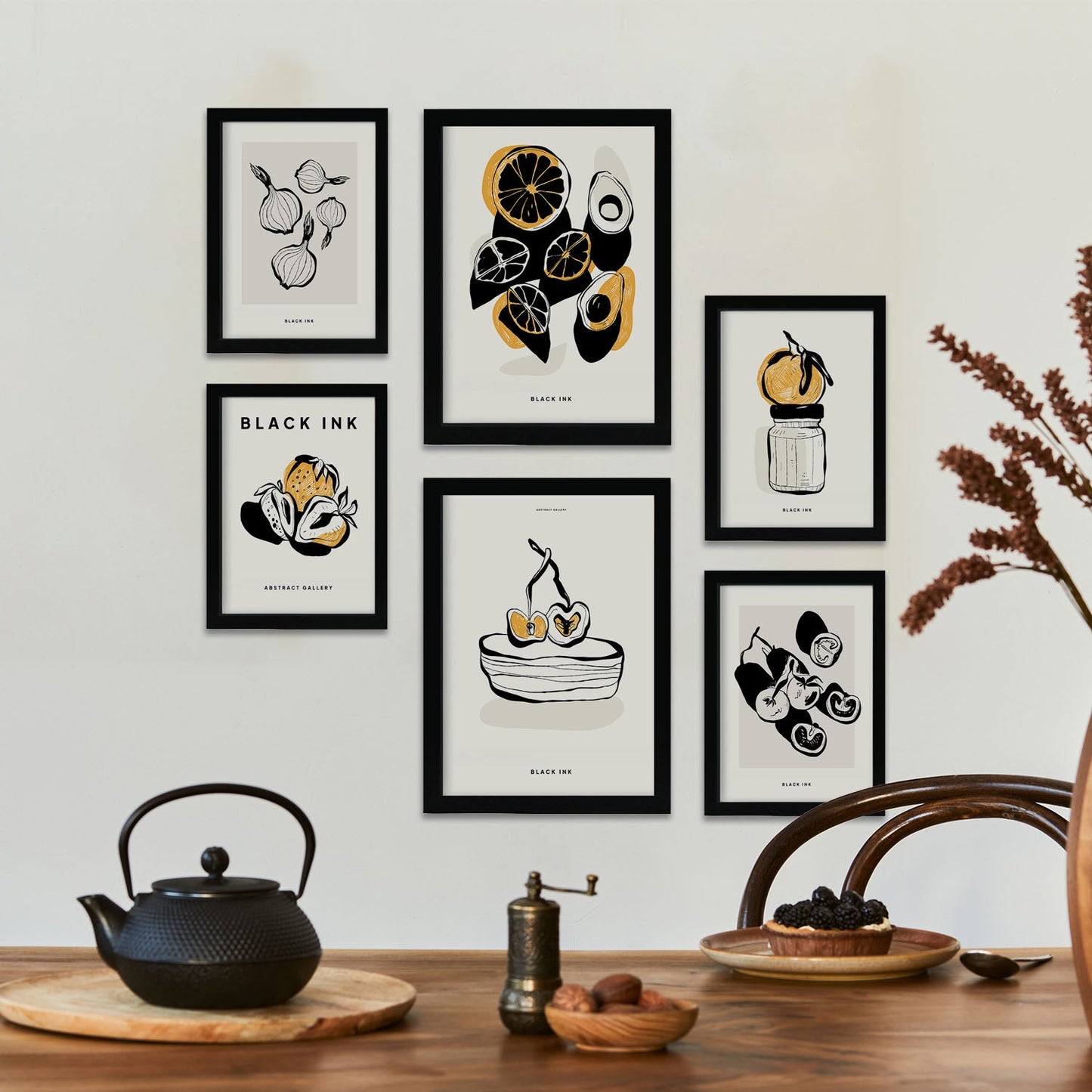 Thick Black Ink Posters. Quick Snack. Artistic and Abstract Aesthetic-Artwork-Nacnic-Nacnic Estudio SL
