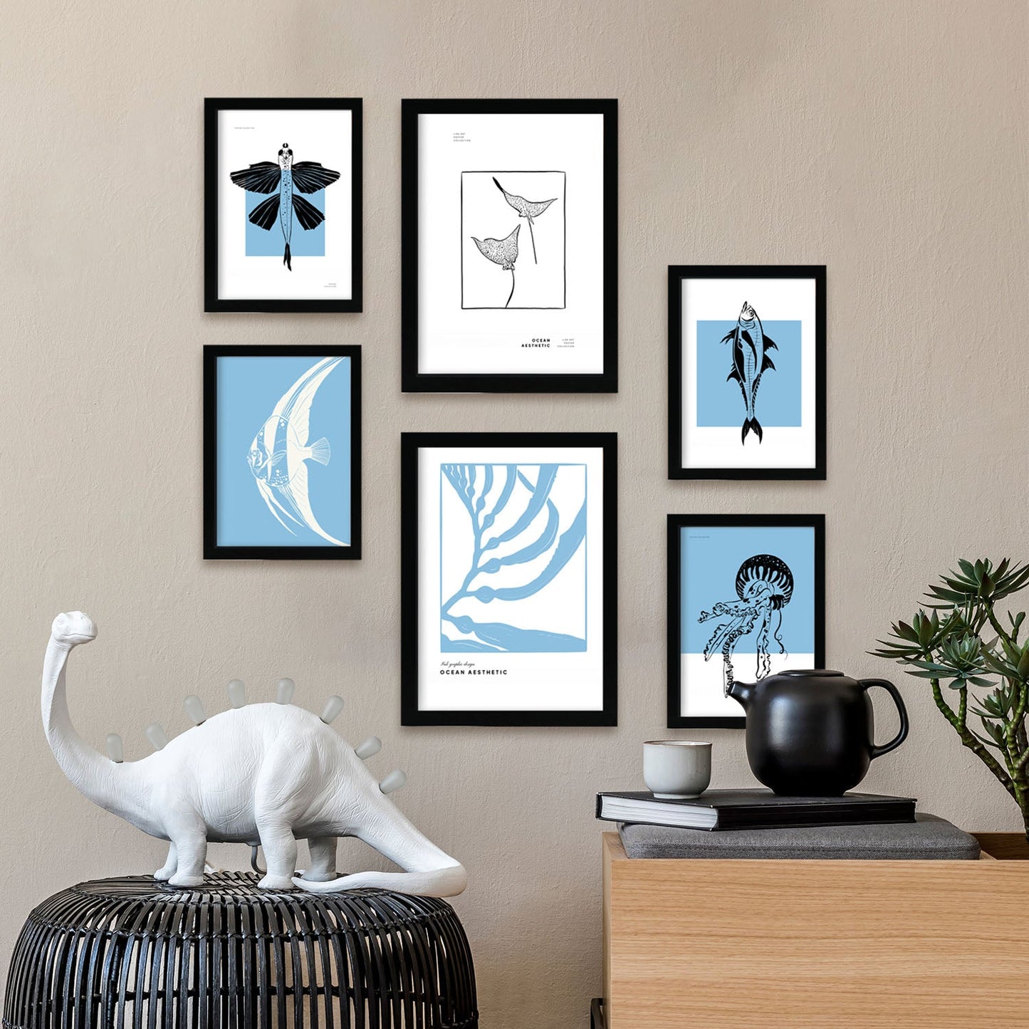 Thick Black Ink Posters. Rare Fishes. Artistic Marine Aesthetic-Artwork-Nacnic-Nacnic Estudio SL