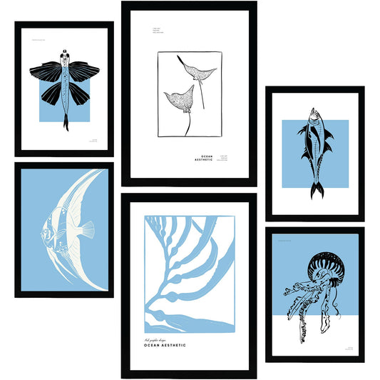 Thick Black Ink Posters. Rare Fishes. Artistic Marine Aesthetic-Artwork-Nacnic-Nacnic Estudio SL