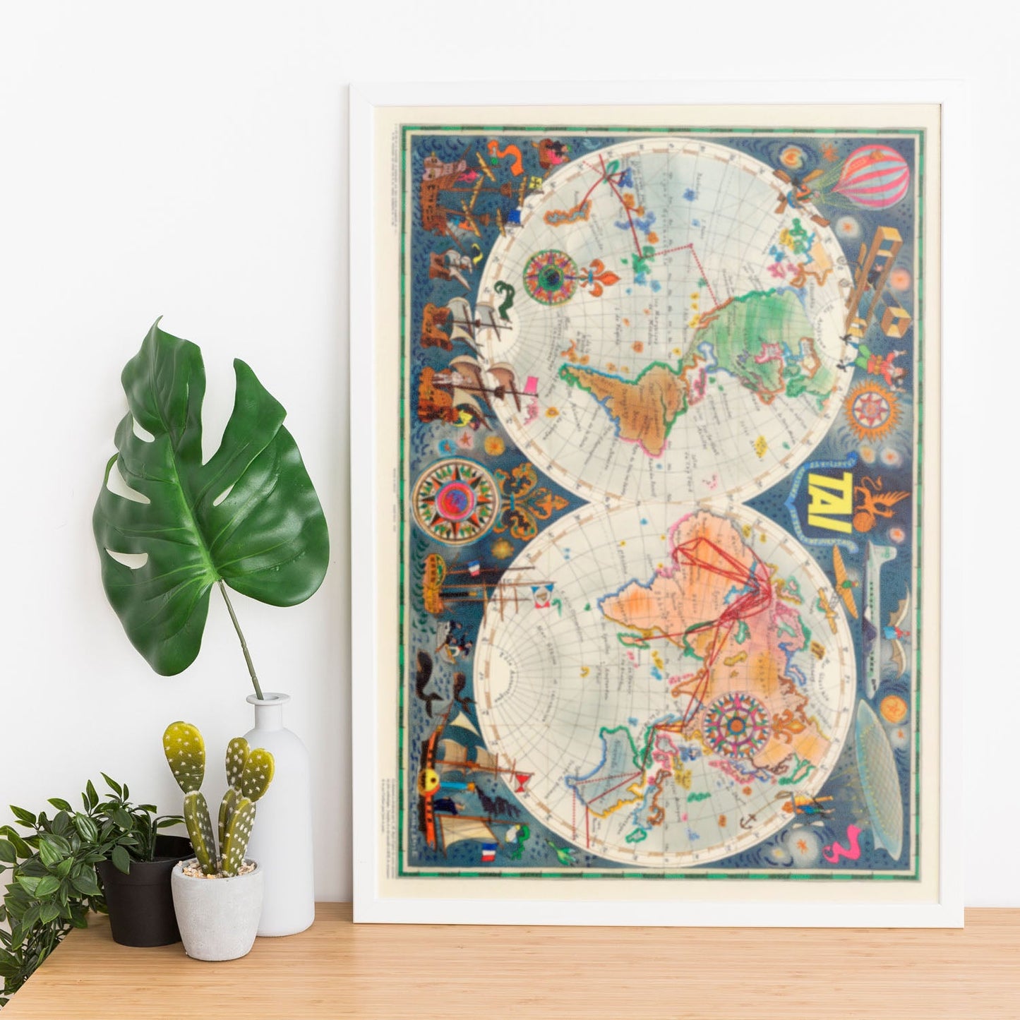 TIA-Vintage-airline-poster-world-map-Artwork-Nacnic-Nacnic Estudio SL