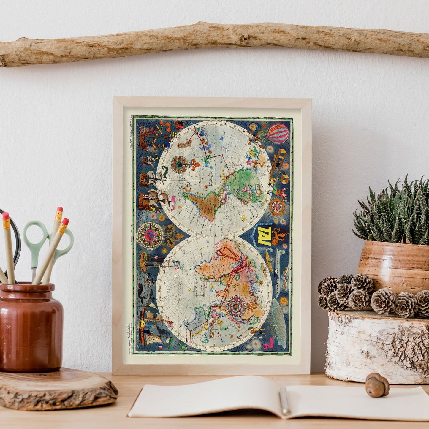 TIA-Vintage-airline-poster-world-map-Artwork-Nacnic-Nacnic Estudio SL