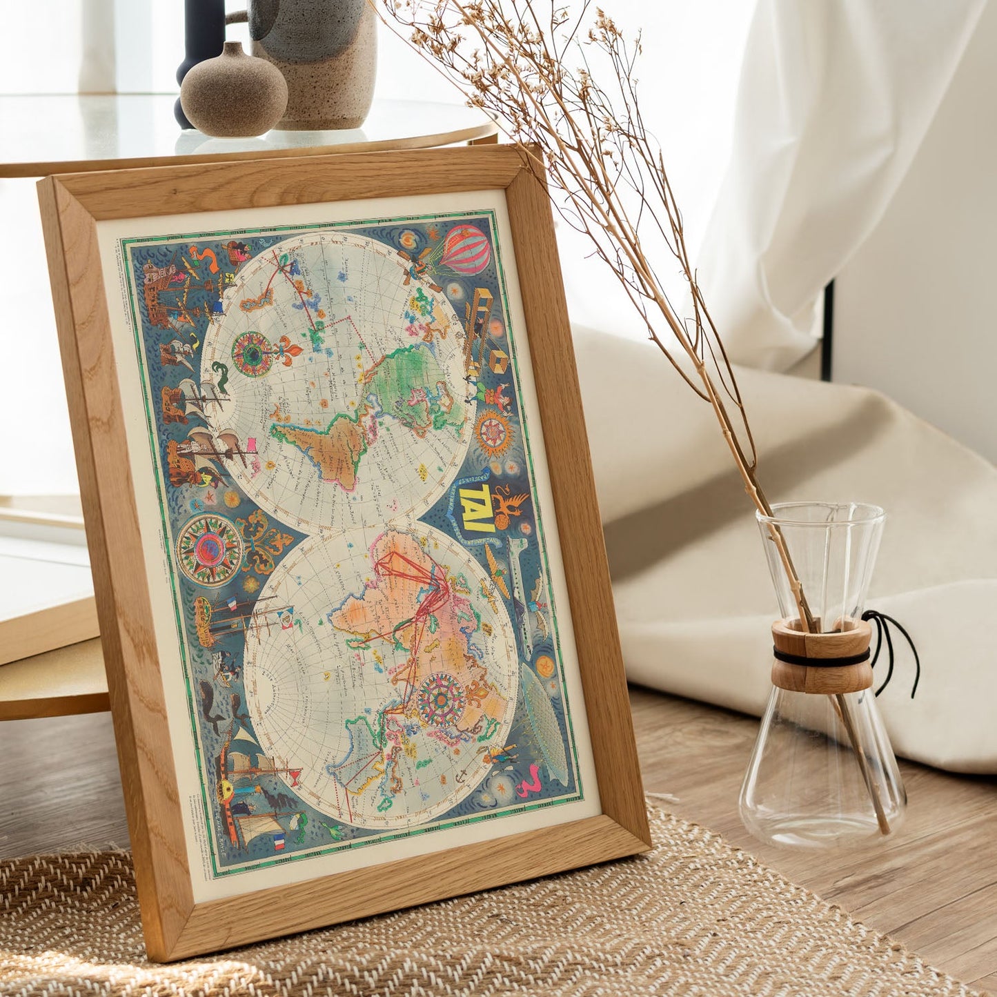 TIA-Vintage-airline-poster-world-map-Artwork-Nacnic-Nacnic Estudio SL