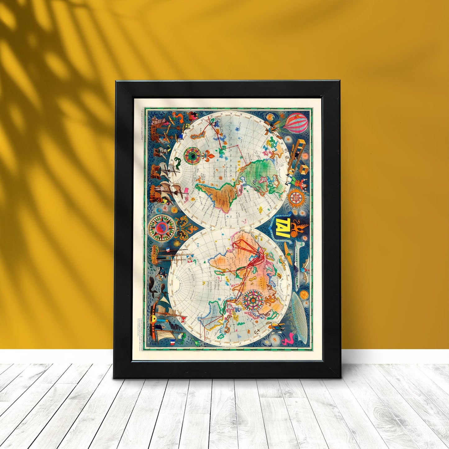 TIA-Vintage-airline-poster-world-map-Artwork-Nacnic-Nacnic Estudio SL
