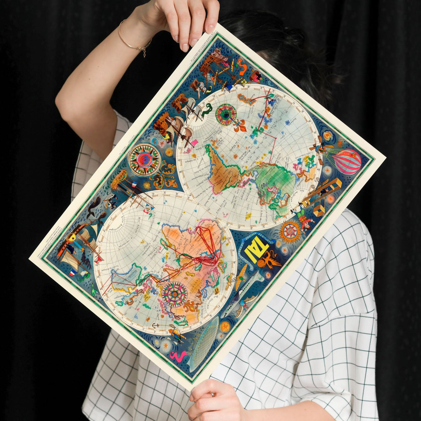 TIA-Vintage-airline-poster-world-map-Artwork-Nacnic-Nacnic Estudio SL