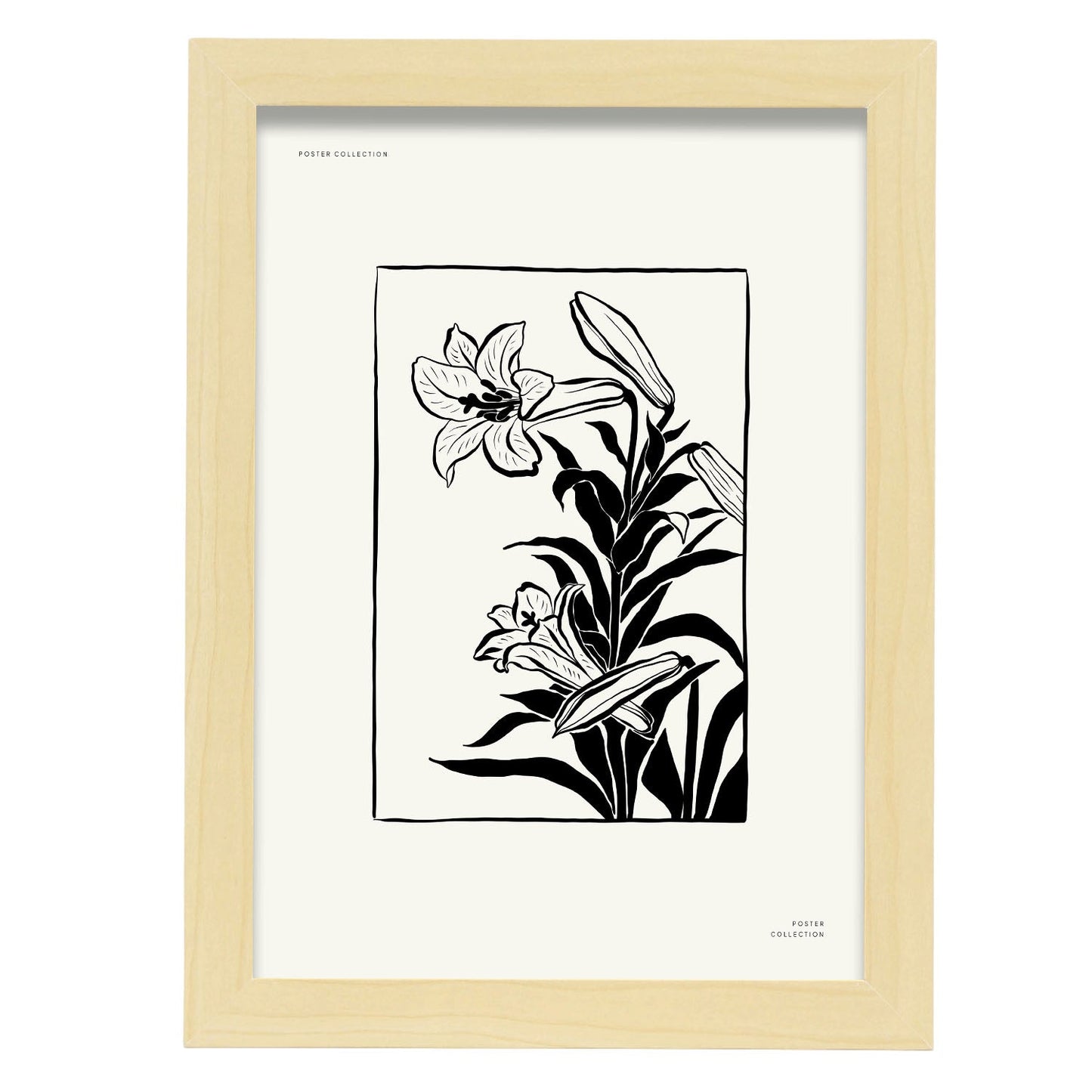 Tiger Lily-Artwork-Nacnic-A4-Marco Madera clara-Nacnic Estudio SL