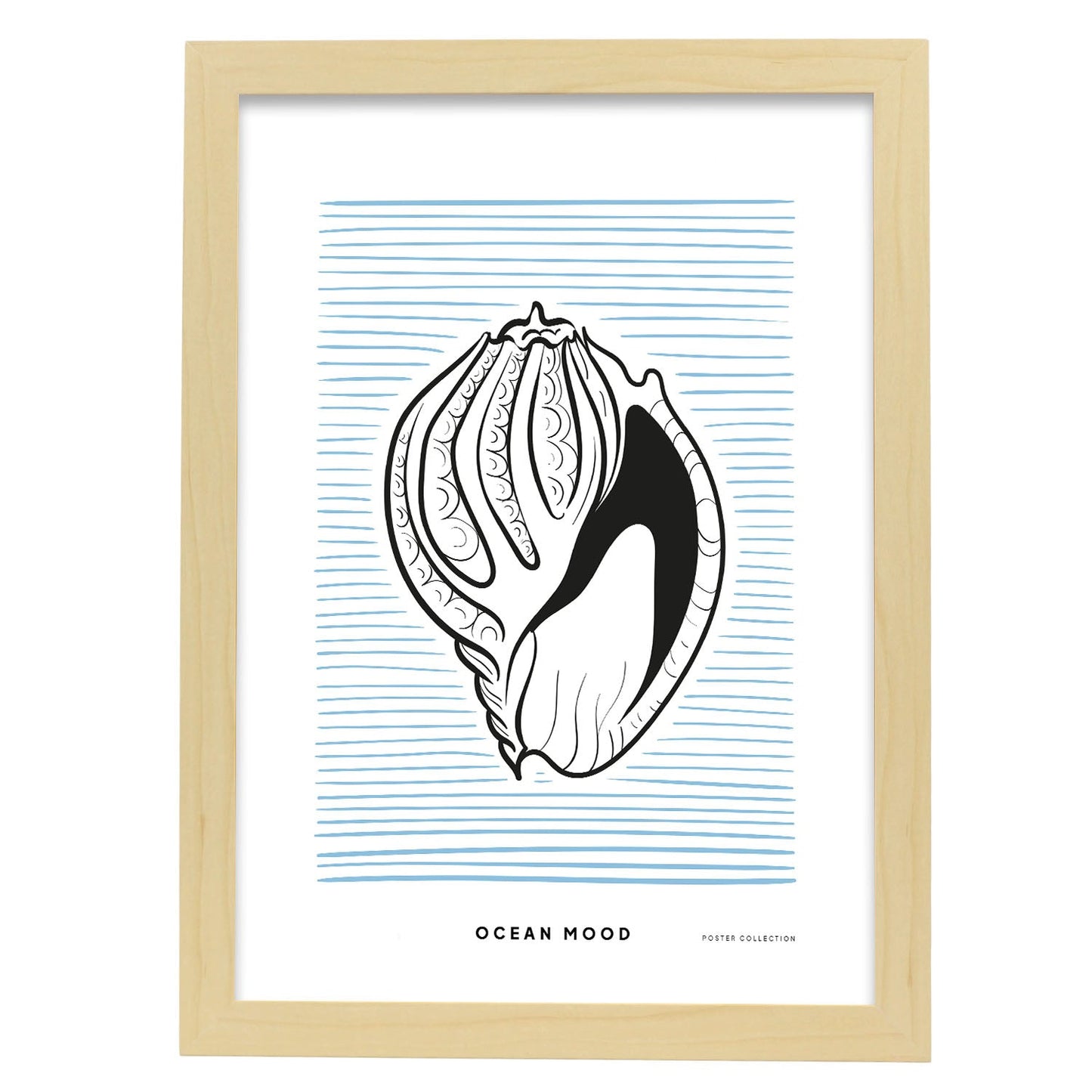 Tinted Cantharus shell-Artwork-Nacnic-A3-Marco Madera clara-Nacnic Estudio SL
