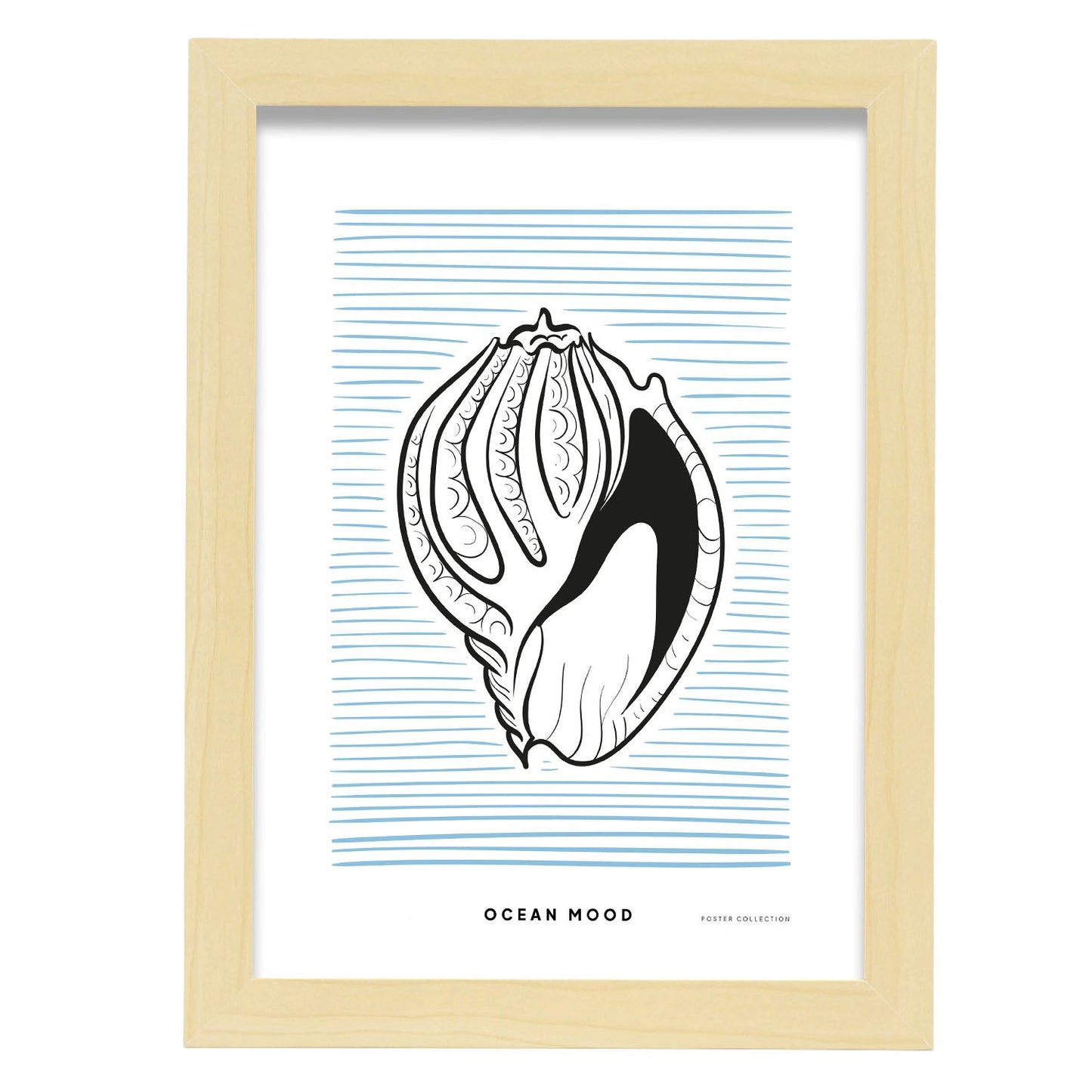 Tinted Cantharus shell-Artwork-Nacnic-A4-Marco Madera clara-Nacnic Estudio SL