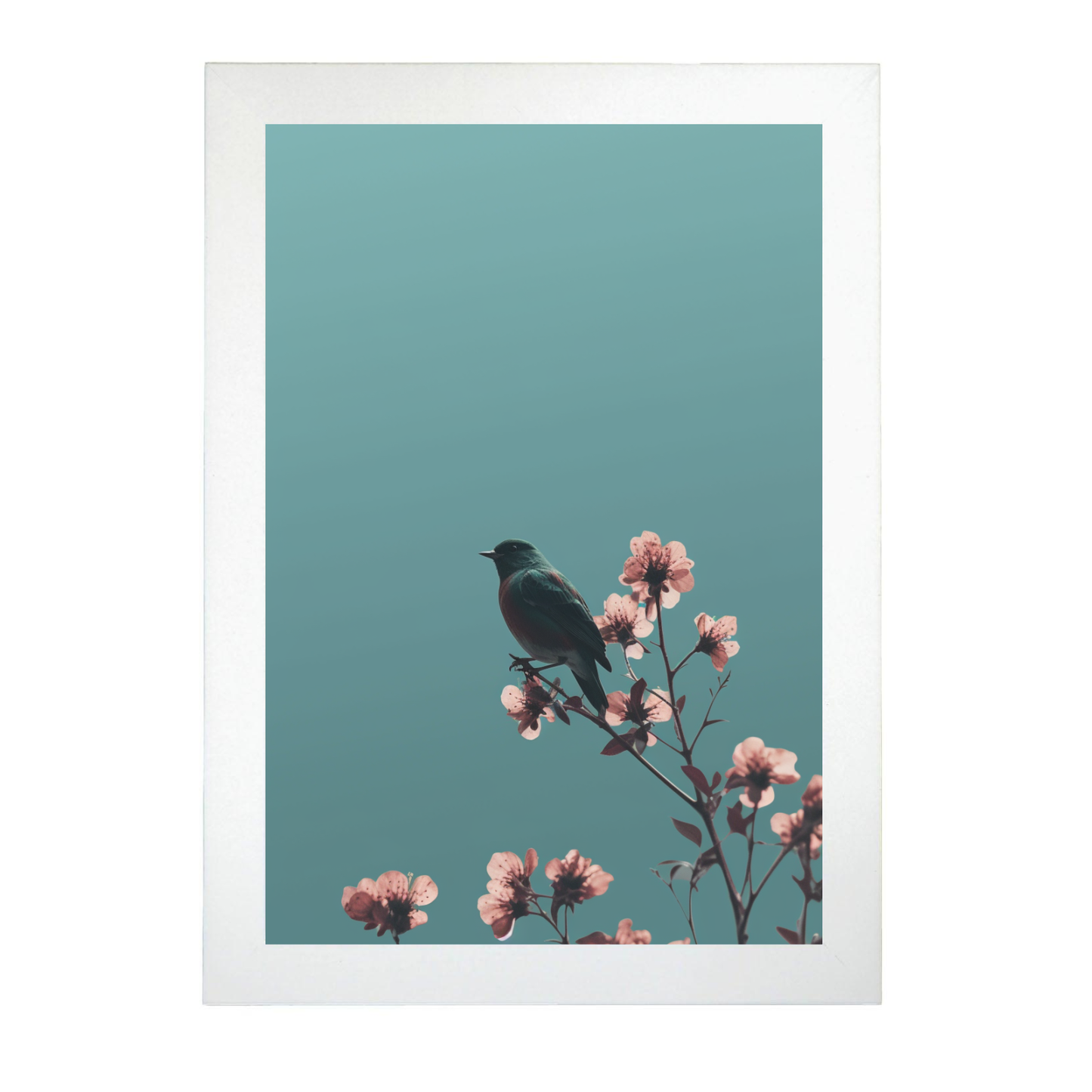 Poster Minimalista de Flores y Pájaros