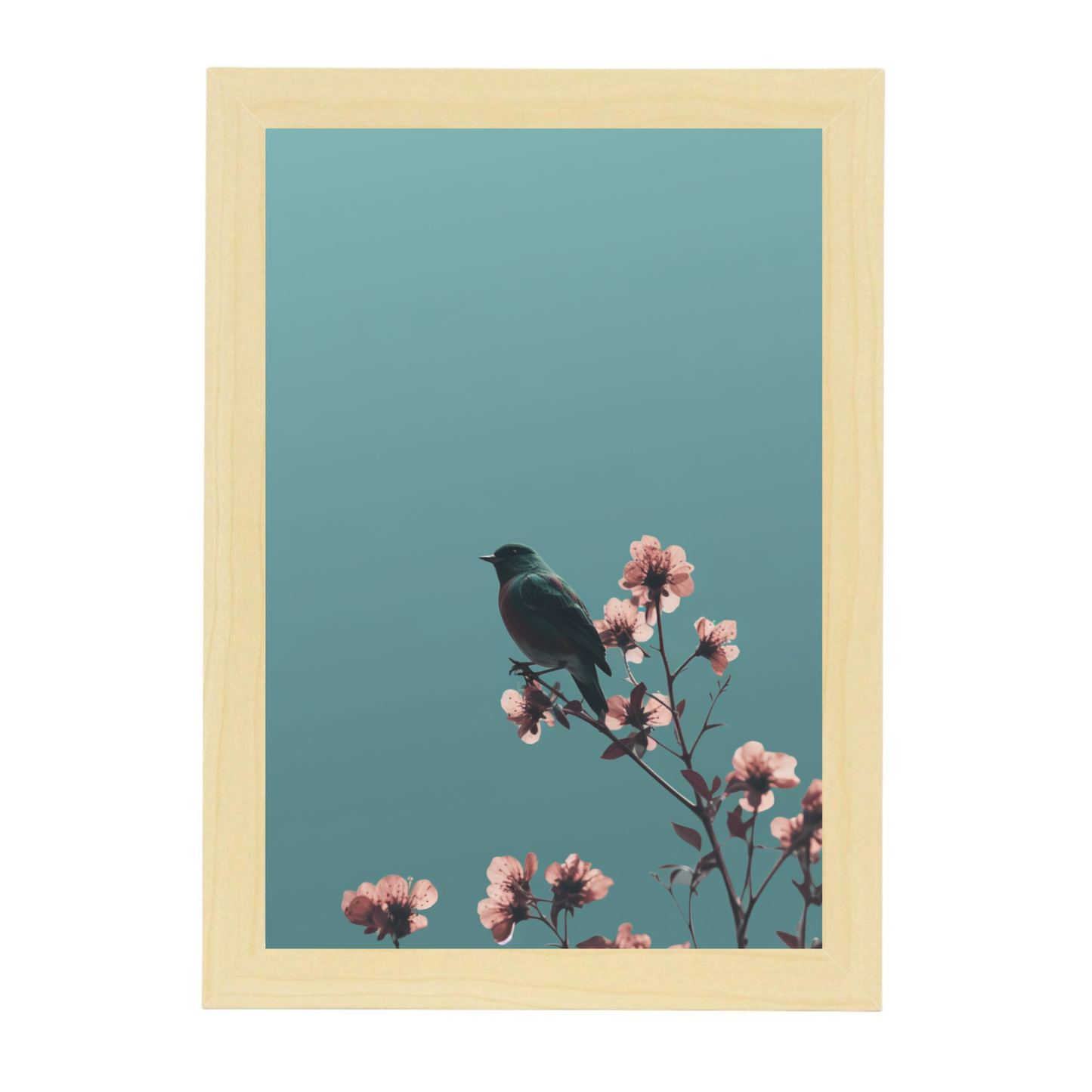 Poster Minimalista de Flores y Pájaros