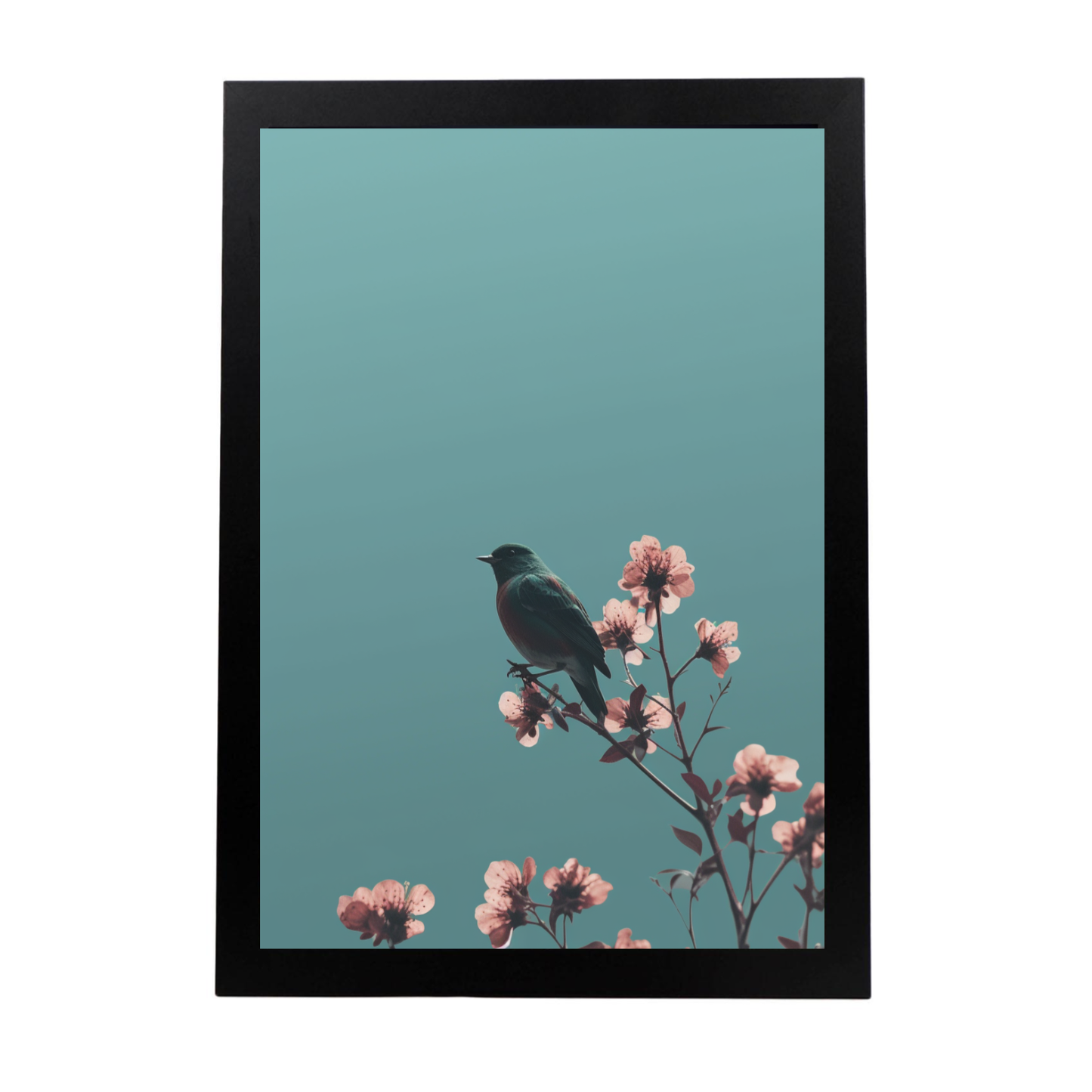 Poster Minimalista de Flores y Pájaros