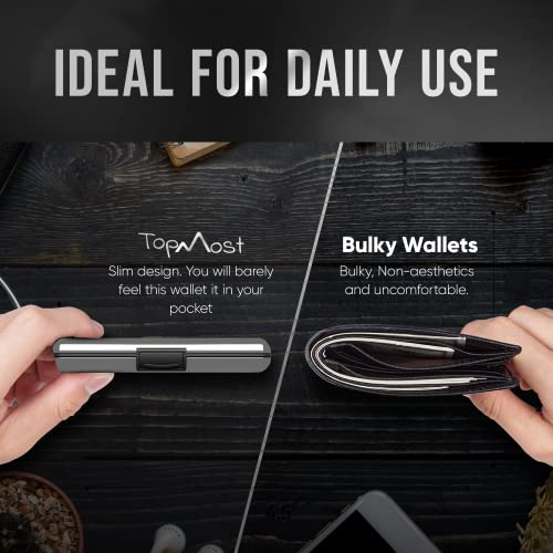 Billetera de Aluminio Unisex con Bloqueo RFID y Ranuras para Tarjetas y Billetes - Plateado