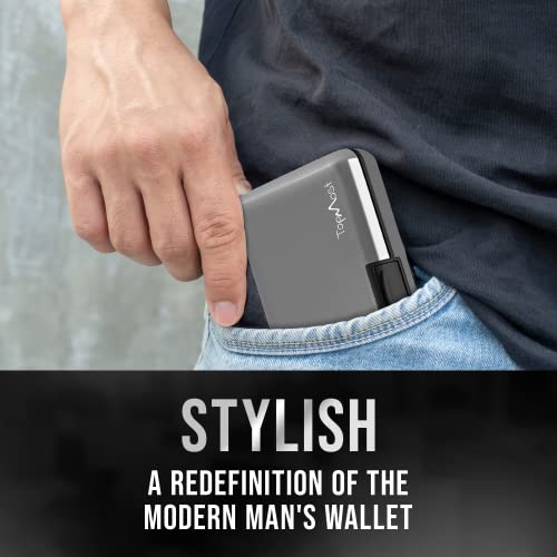 Billetera de Aluminio Unisex con Bloqueo RFID y Ranuras para Tarjetas y Billetes - Plateado