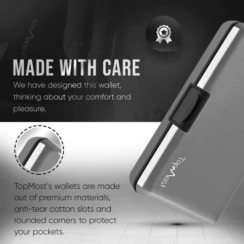 Billetera de Aluminio Unisex con Bloqueo RFID y Ranuras para Tarjetas y Billetes - Plateado