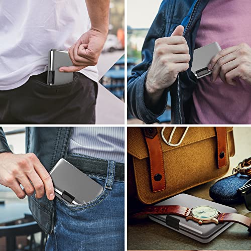 Billetera de Aluminio Unisex con Bloqueo RFID y Ranuras para Tarjetas y Billetes - Plateado