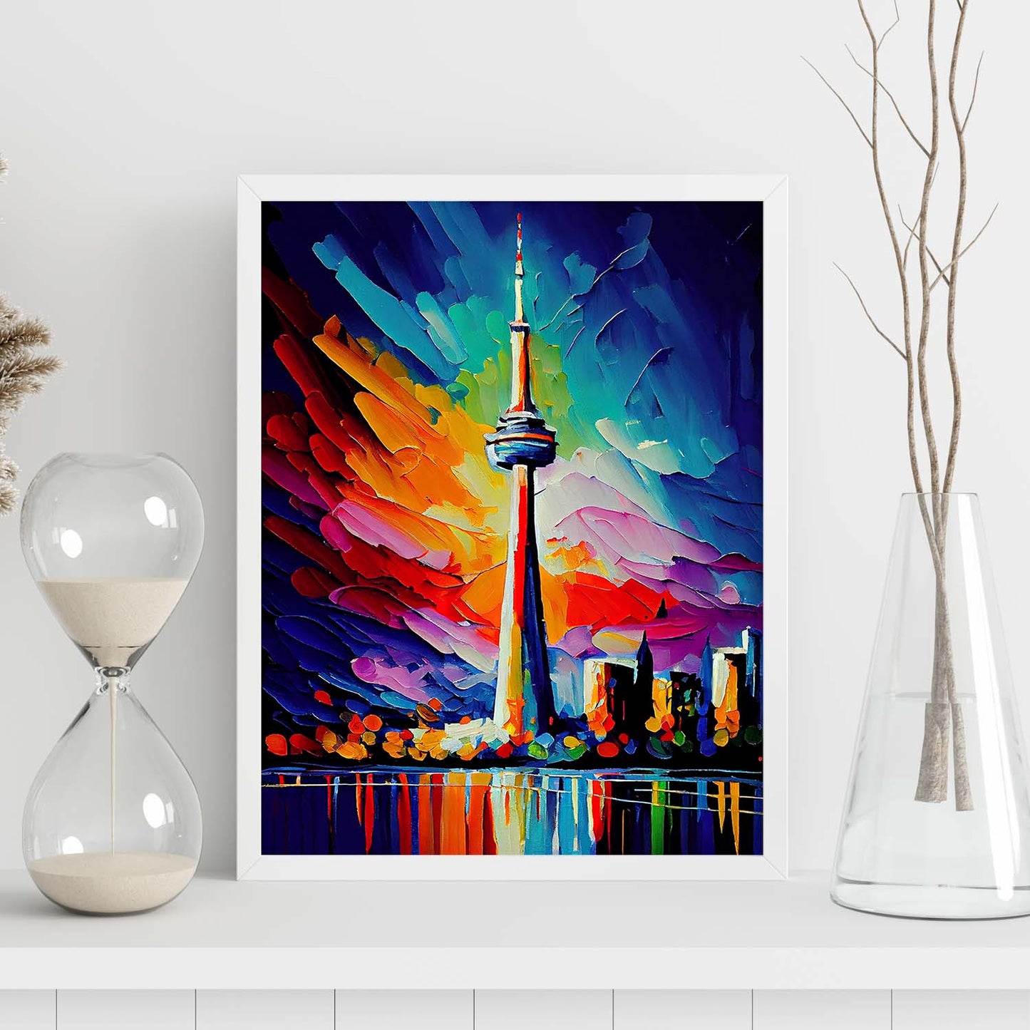 Torre Nacnic CN Toronto Toronto Canadá Cepillo de pintura al óleo Choques C. Estampados de arte de pared estético para el diseño de dormitorio o sala de estar.-Artwork-Nacnic-Nacnic Estudio SL