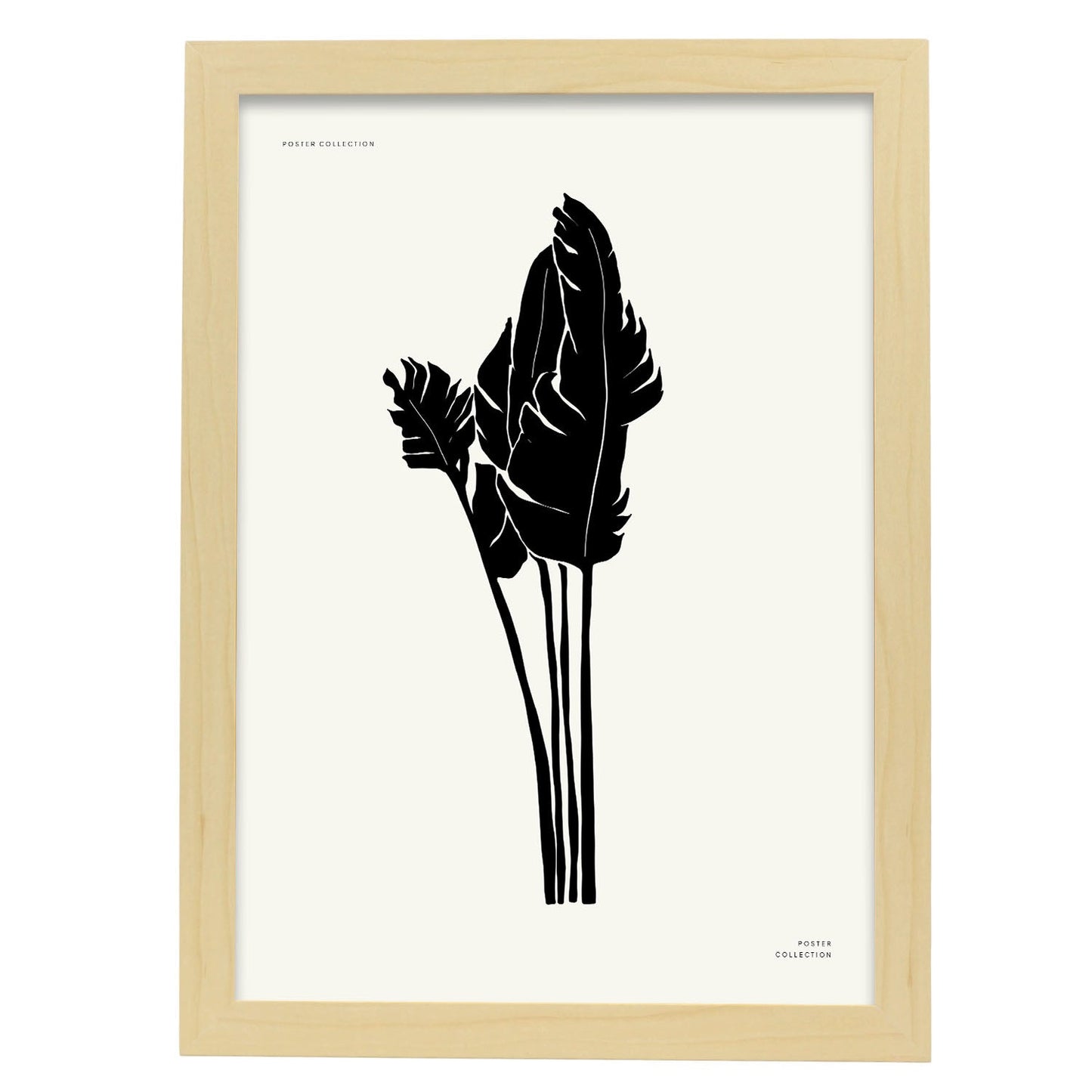 Tropical Leaf-Artwork-Nacnic-A3-Marco Madera clara-Nacnic Estudio SL