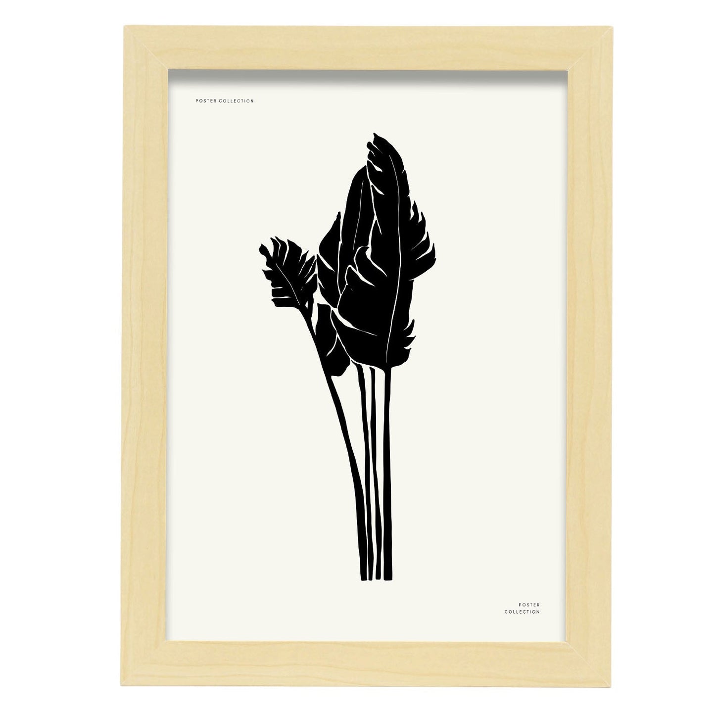 Tropical Leaf-Artwork-Nacnic-A4-Marco Madera clara-Nacnic Estudio SL