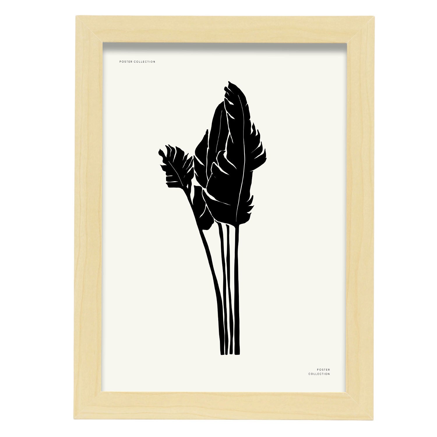 Tropical Leaf-Artwork-Nacnic-A4-Marco Madera clara-Nacnic Estudio SL