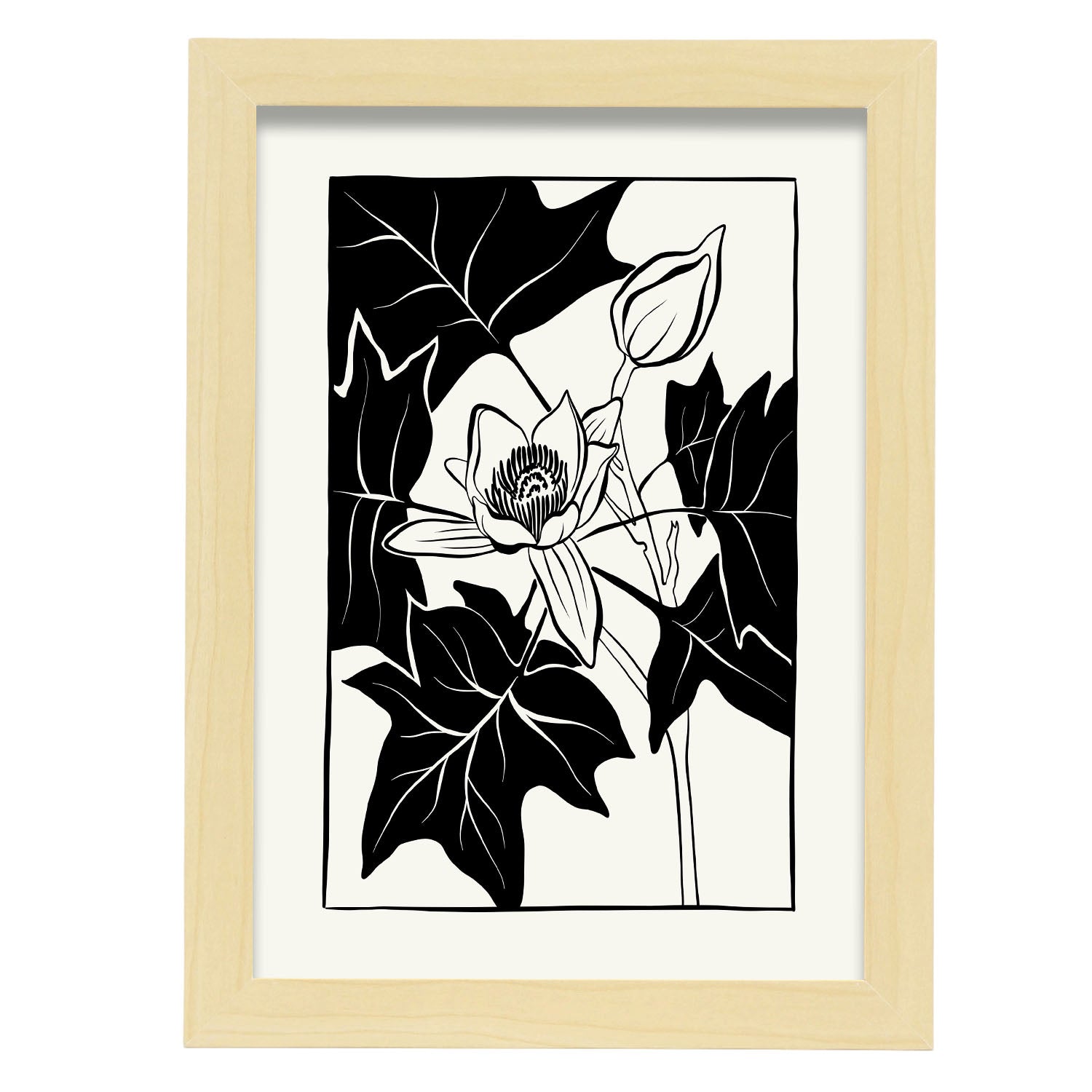 Tulip Poplar-Artwork-Nacnic-A4-Marco Madera clara-Nacnic Estudio SL