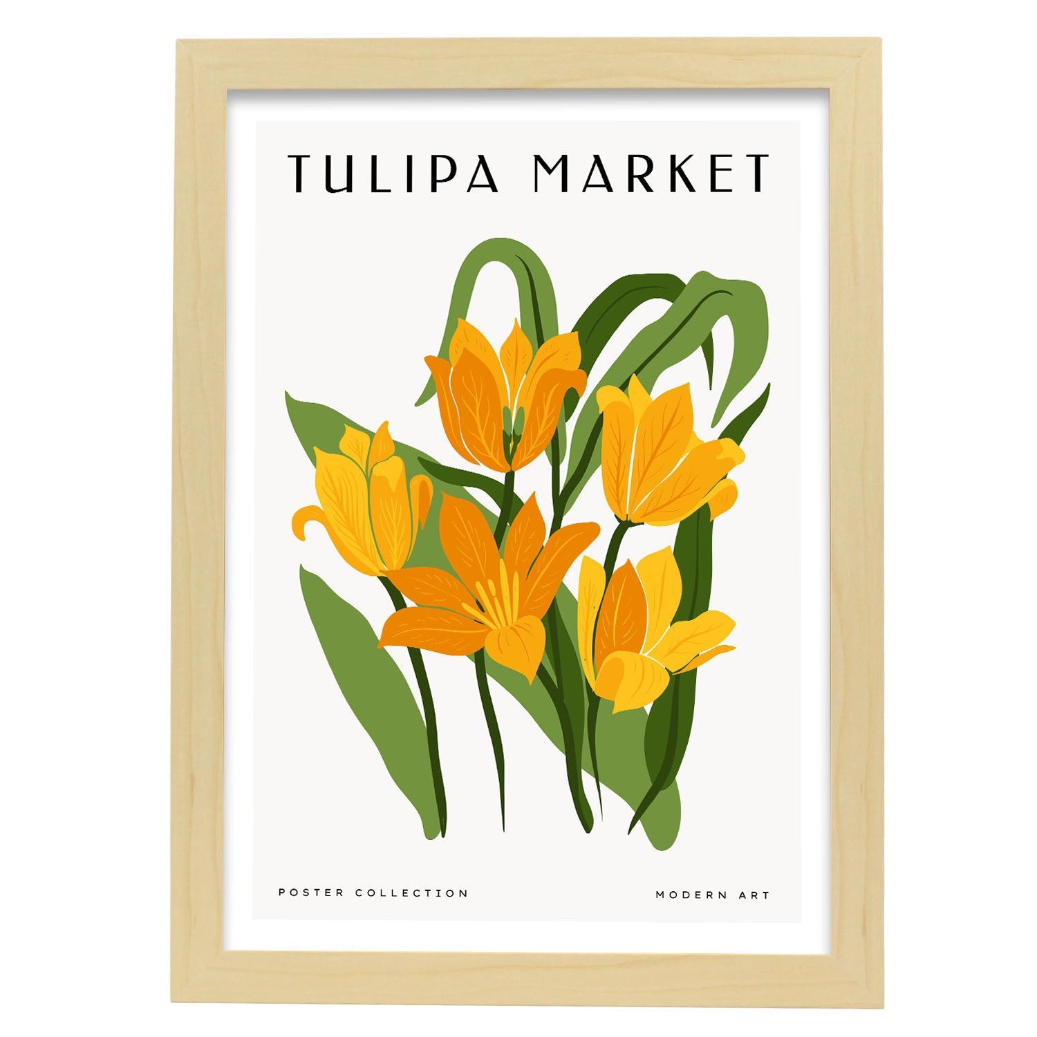 Tulips-Artwork-Nacnic-A3-Marco Madera clara-Nacnic Estudio SL