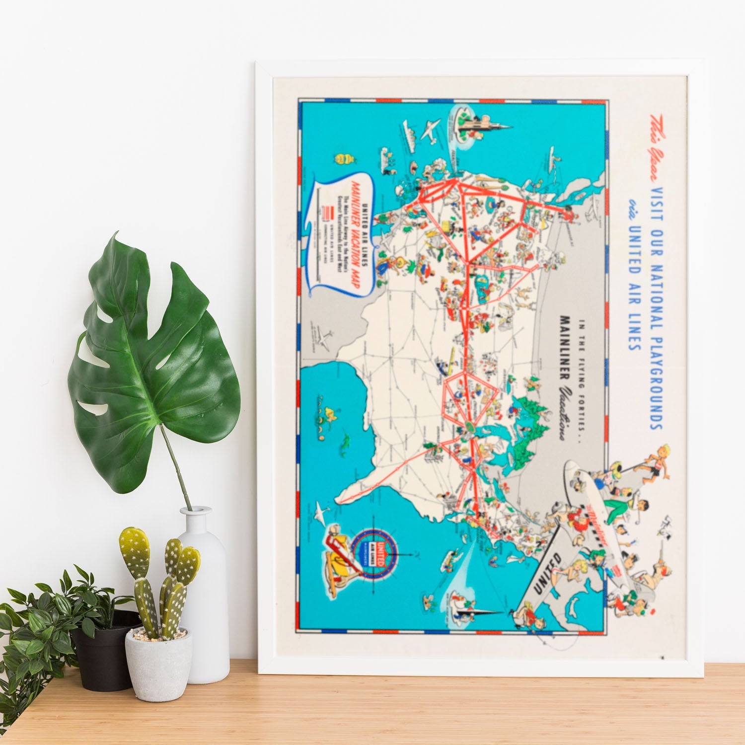 United_Air_Lines_mainliner_vacation_map_-_the_main_line_airway_to_the_nations_greatesst_vacationlands_east_and_west-Artwork-Nacnic-Nacnic Estudio SL