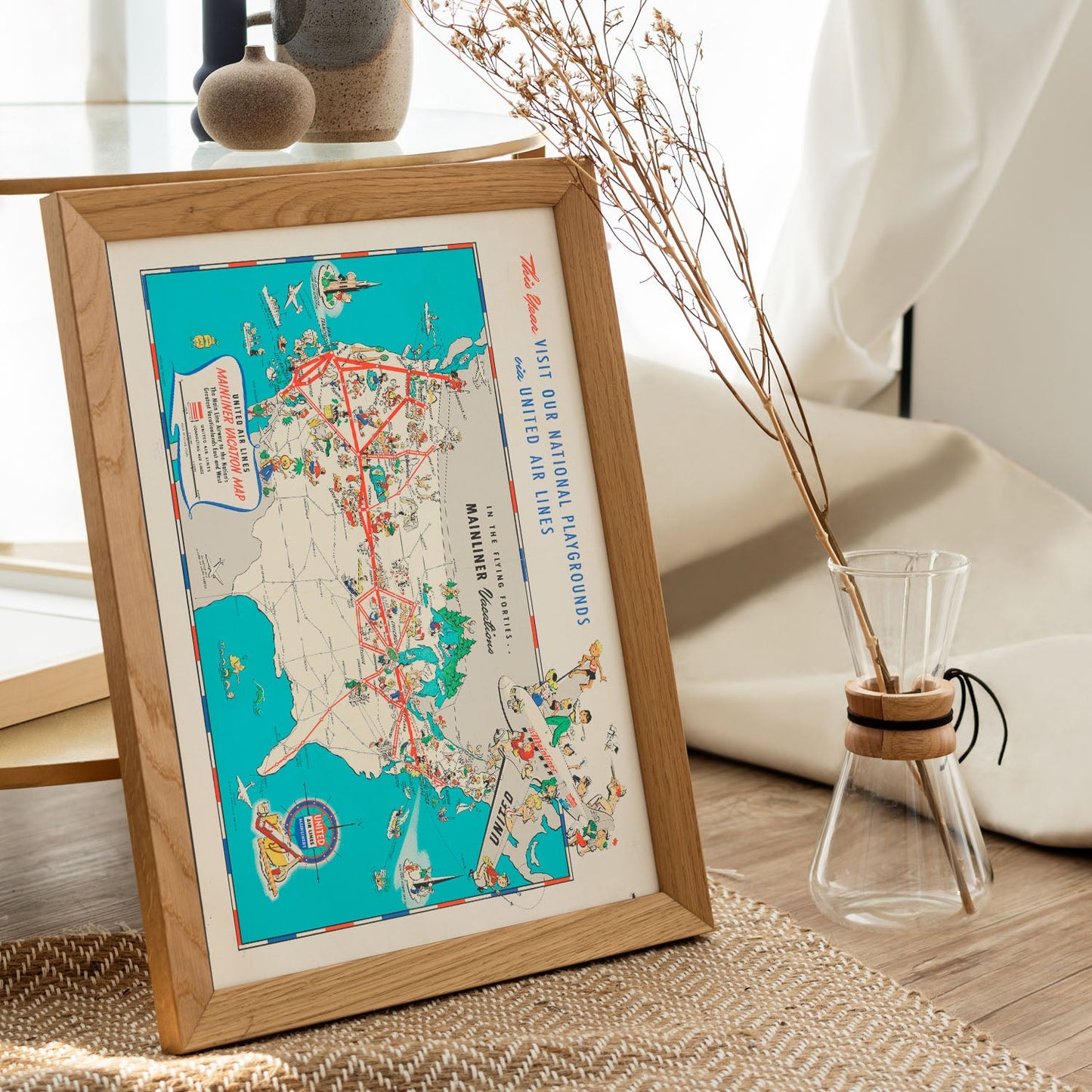 United_Air_Lines_mainliner_vacation_map_-_the_main_line_airway_to_the_nations_greatesst_vacationlands_east_and_west-Artwork-Nacnic-Nacnic Estudio SL