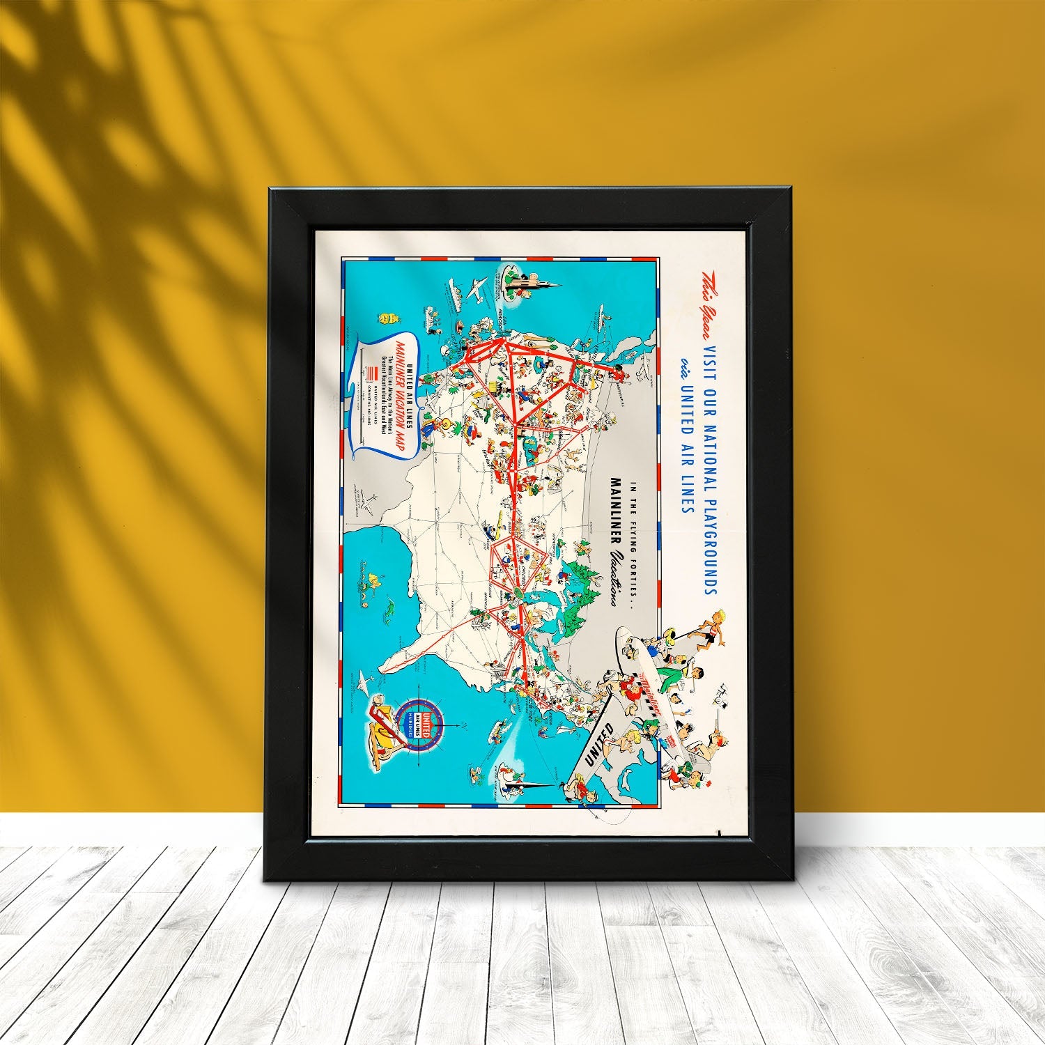 United_Air_Lines_mainliner_vacation_map_-_the_main_line_airway_to_the_nations_greatesst_vacationlands_east_and_west-Artwork-Nacnic-Nacnic Estudio SL