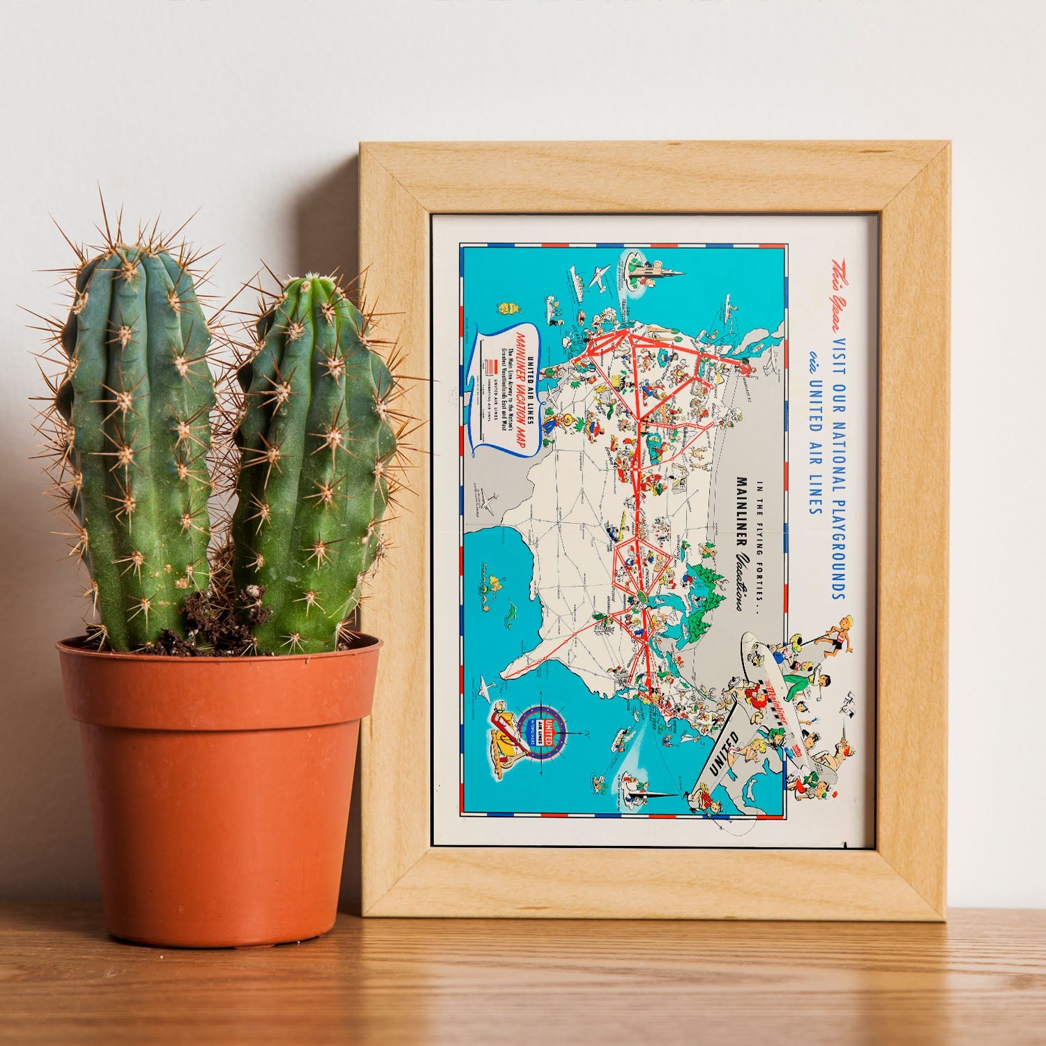 United_Air_Lines_mainliner_vacation_map_-_the_main_line_airway_to_the_nations_greatesst_vacationlands_east_and_west-Artwork-Nacnic-Nacnic Estudio SL