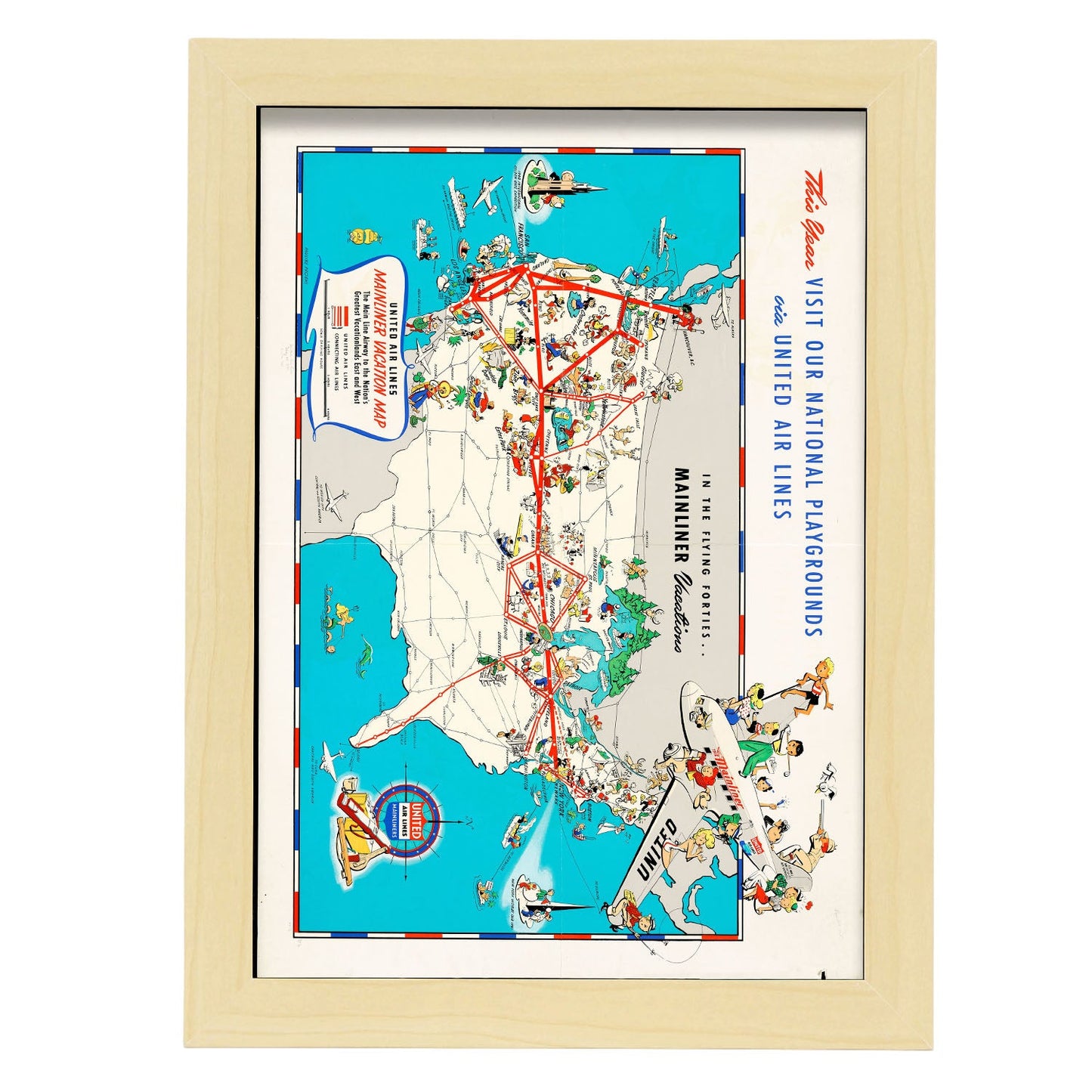 United_Air_Lines_mainliner_vacation_map_-_the_main_line_airway_to_the_nations_greatesst_vacationlands_east_and_west-Artwork-Nacnic-A4-Marco Madera clara-Nacnic Estudio SL