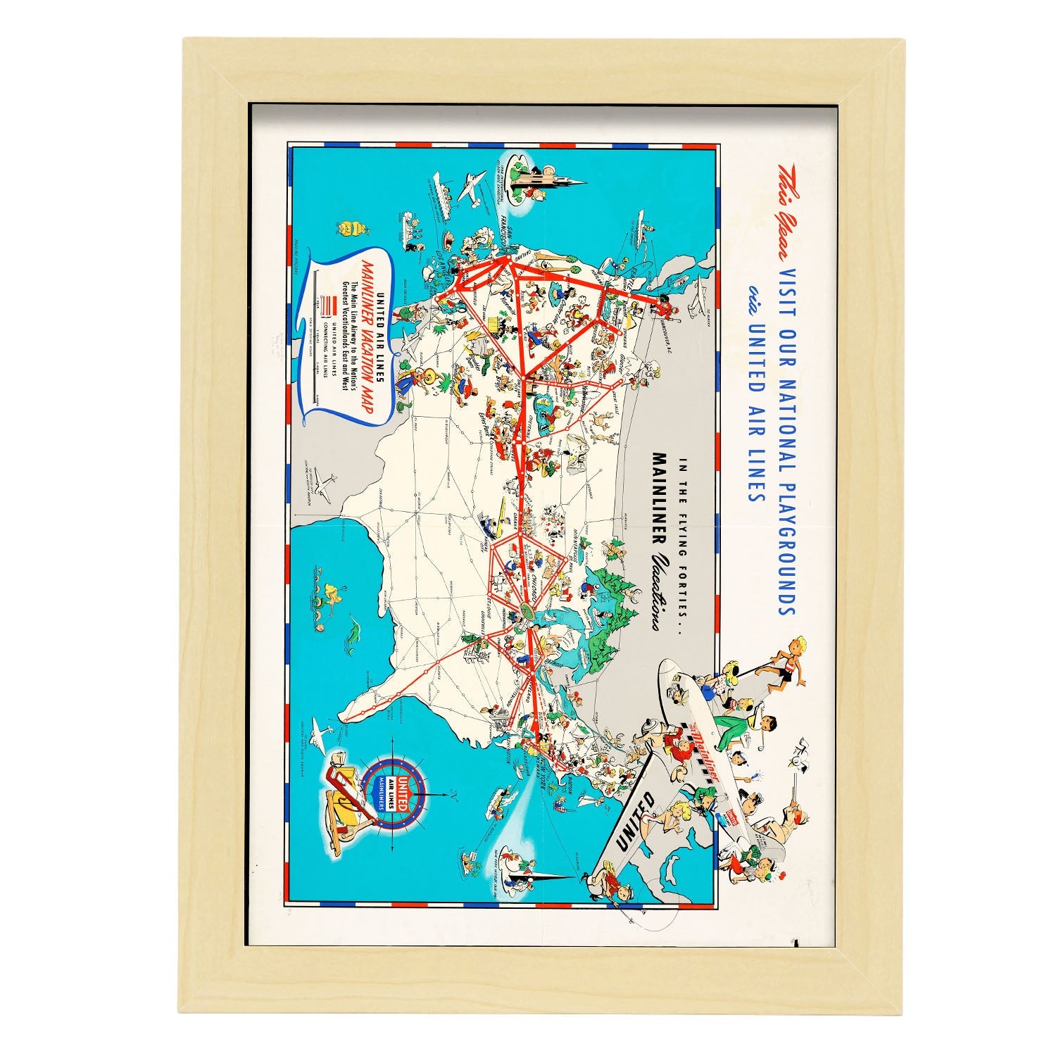 United_Air_Lines_mainliner_vacation_map_-_the_main_line_airway_to_the_nations_greatesst_vacationlands_east_and_west-Artwork-Nacnic-A4-Marco Madera clara-Nacnic Estudio SL