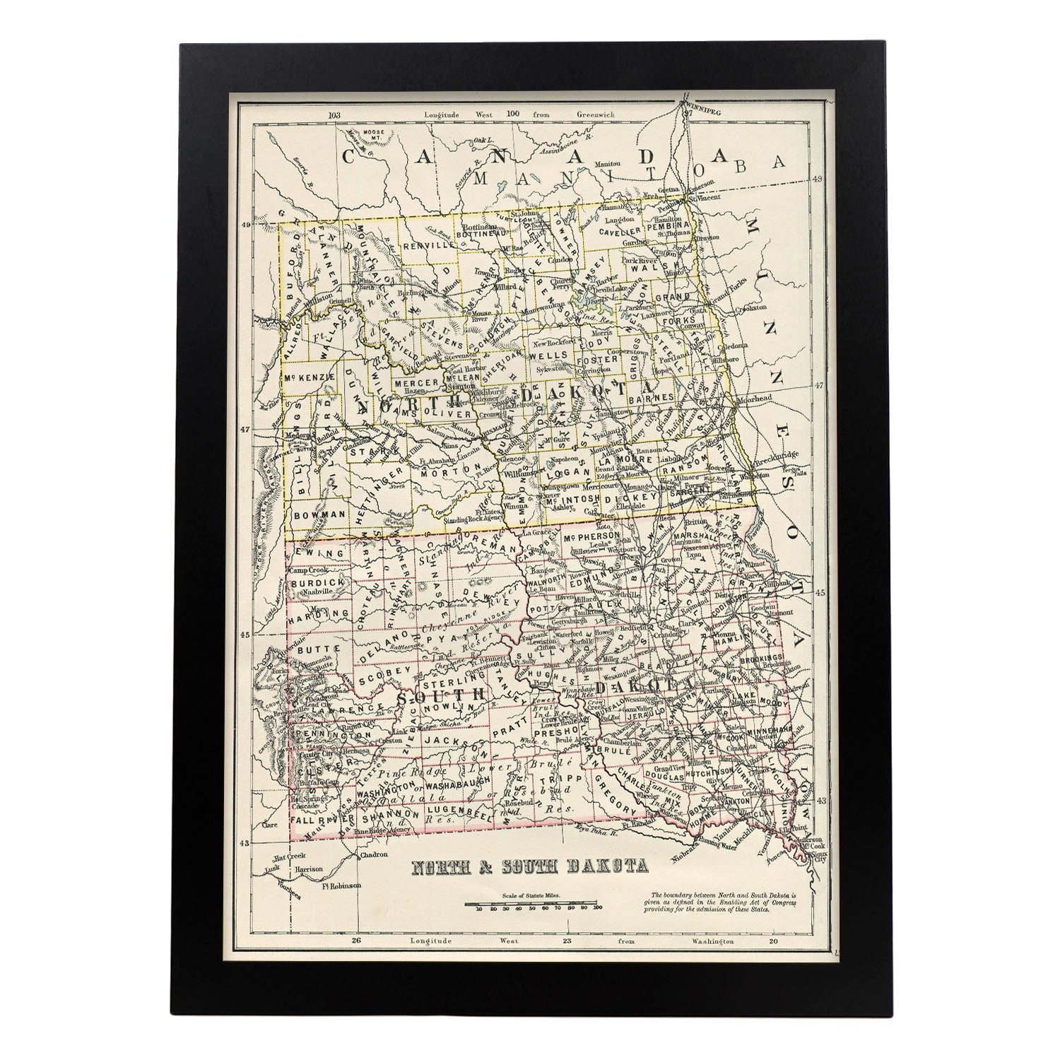 US states012 NorthSouth Dakota-Artwork-Nacnic-A3-Sin marco-Nacnic Estudio SL