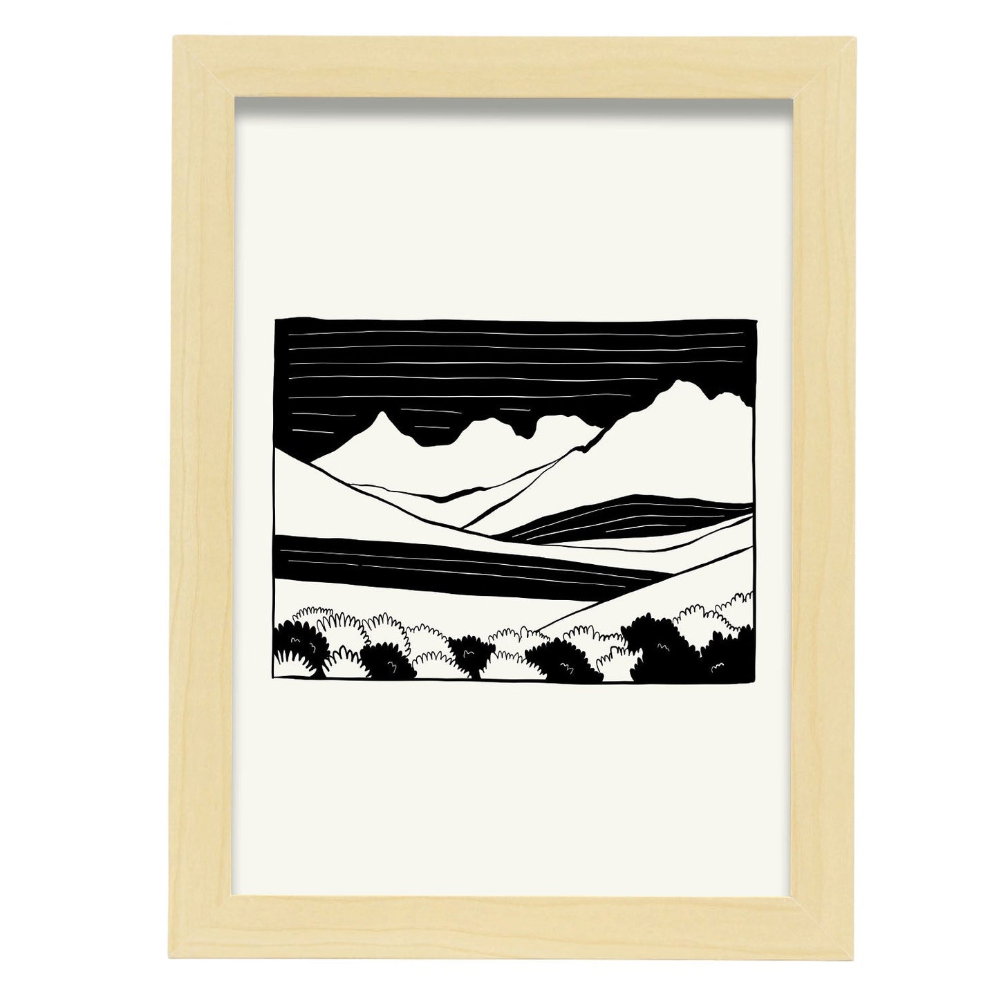 Valley of Mountains-Artwork-Nacnic-A4-Marco Madera clara-Nacnic Estudio SL