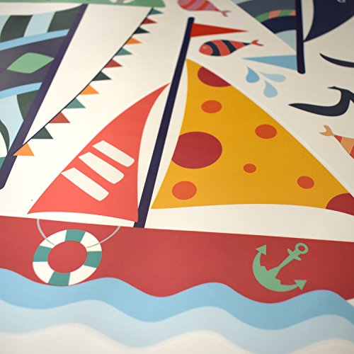Vinilo decorativo Pegatina de pared Adhesiva Barcos en el océano para dormitorios Infantiles, zonas de juego, guarderias...Motivos Marineros-Nacnic-Nacnic Estudio SL