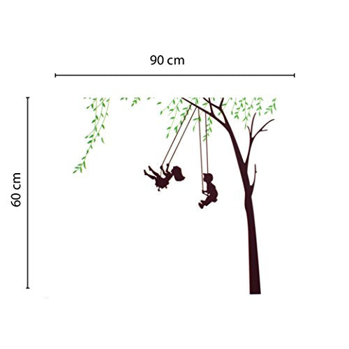 Vinilo decorativo Pegatina de pared Adhesiva Infantil niños en columpio para habitaciones Infantiles, lugares de juegos, guarderias...-Nacnic-Nacnic Estudio SL