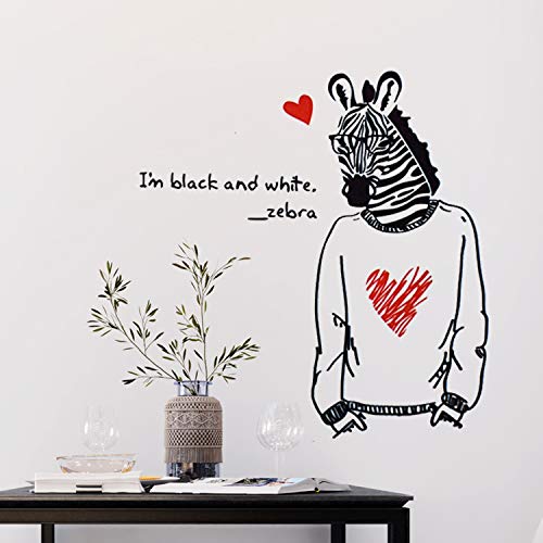 Vinilo decorativo Pegatina de pared Adhesiva zebra original y divertido para dormitorios Juveniles, habitaciones comunes...-Nacnic-Nacnic Estudio SL